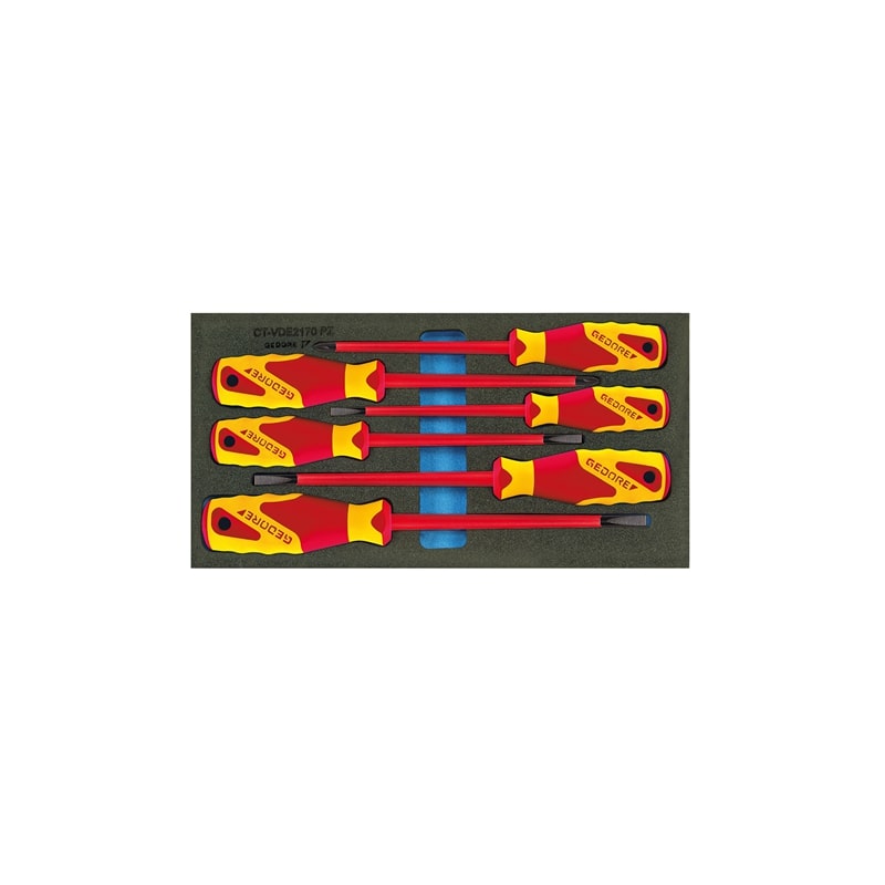 Gedore 2309173 VDE Insulated Screwdriver Set - 1/3 Check Tool Module for Electrical Maintenance & DIY Projects