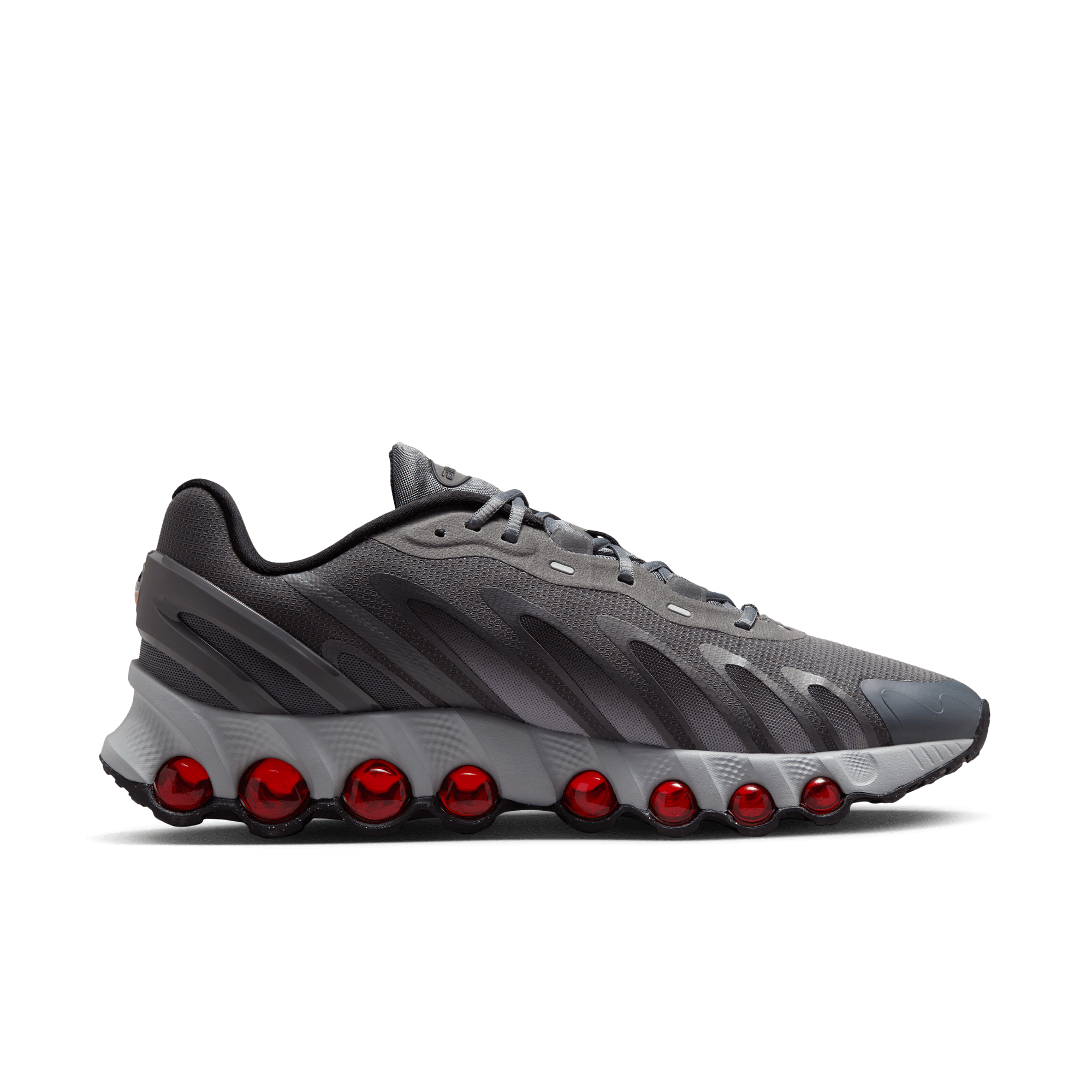 Nike Air Max DN8 Running Shoes - Iron Grey/Bright Crimson - Lightweight & Cushioned for Men's Athletic Performance - Perfect for Gym, Jogging & Casual Wear