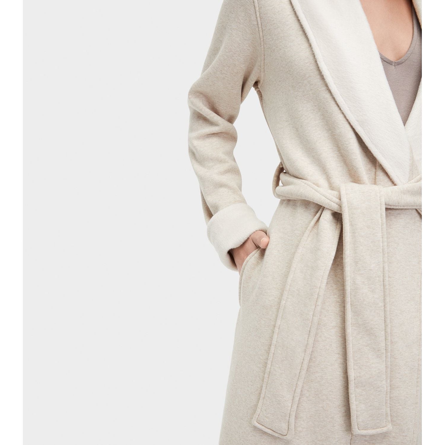 UGG Women's Duffield II Robe in Oatmeal Heather - Cozy Fleece Bathrobe for Women, Soft Plush Loungewear - Perfect for Spa Days, Relaxing at Home & Winter Comfort