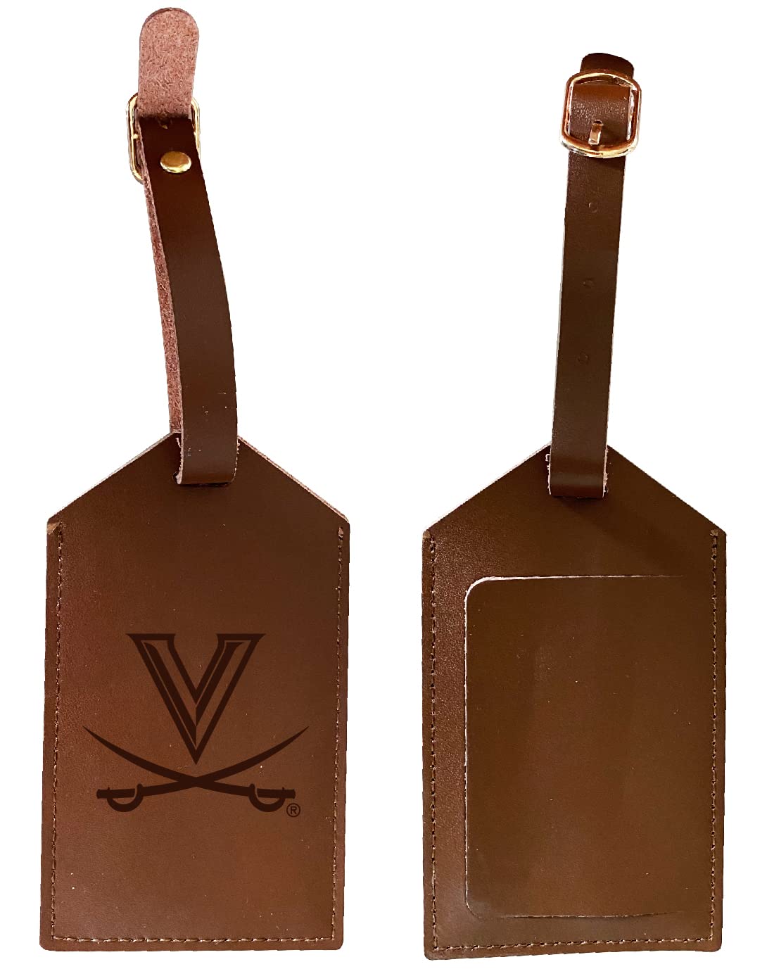 Virginia Cavaliers Engraved Leather Luggage Tag - Personalized Travel Accessory for UVA Fans, Alumni & Sports Enthusiasts - Perfect for Suitcases, Backpacks & Travel Bags