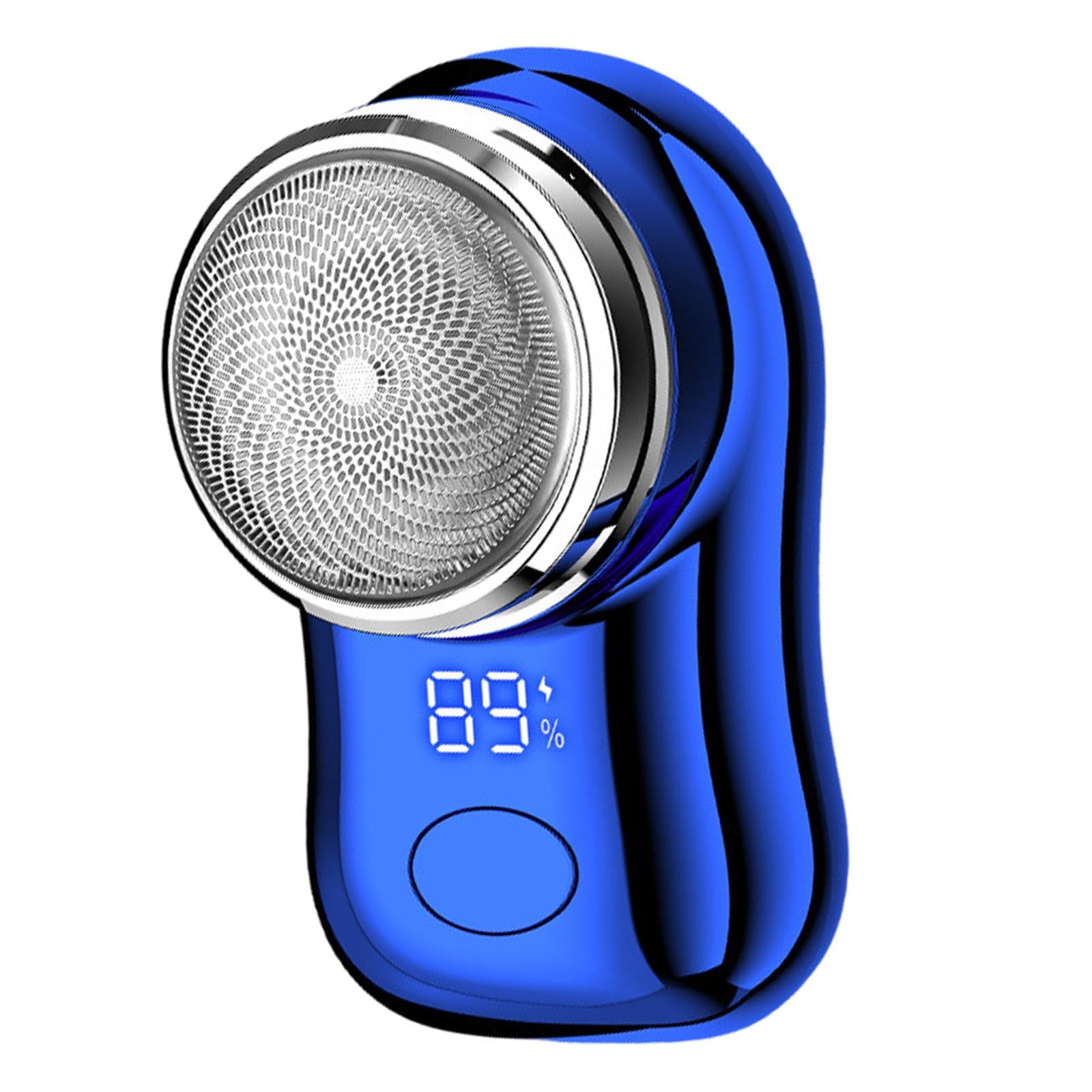 Electric Mini Shaver for Men - Rechargeable Beard Trimmer & Face Hair Removal Tool, Portable Electric Razor for Travel, Camping & Daily Grooming - Blue