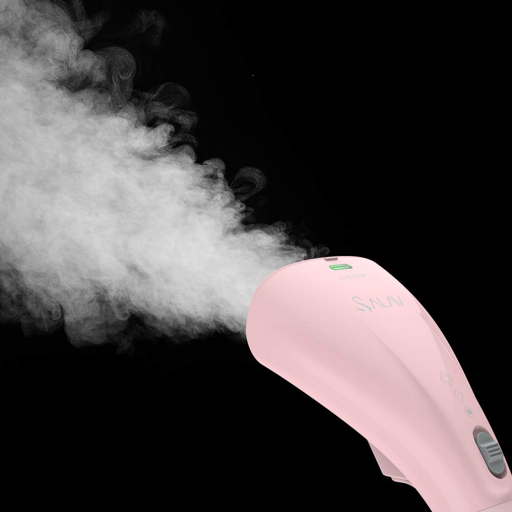 SALAV HS-04/T 1000W Portable Handheld Garment Steamer - Dual Steam Settings, No-Drip System, Fast Heating - Perfect for Travel, Home & Office Use (Pink)