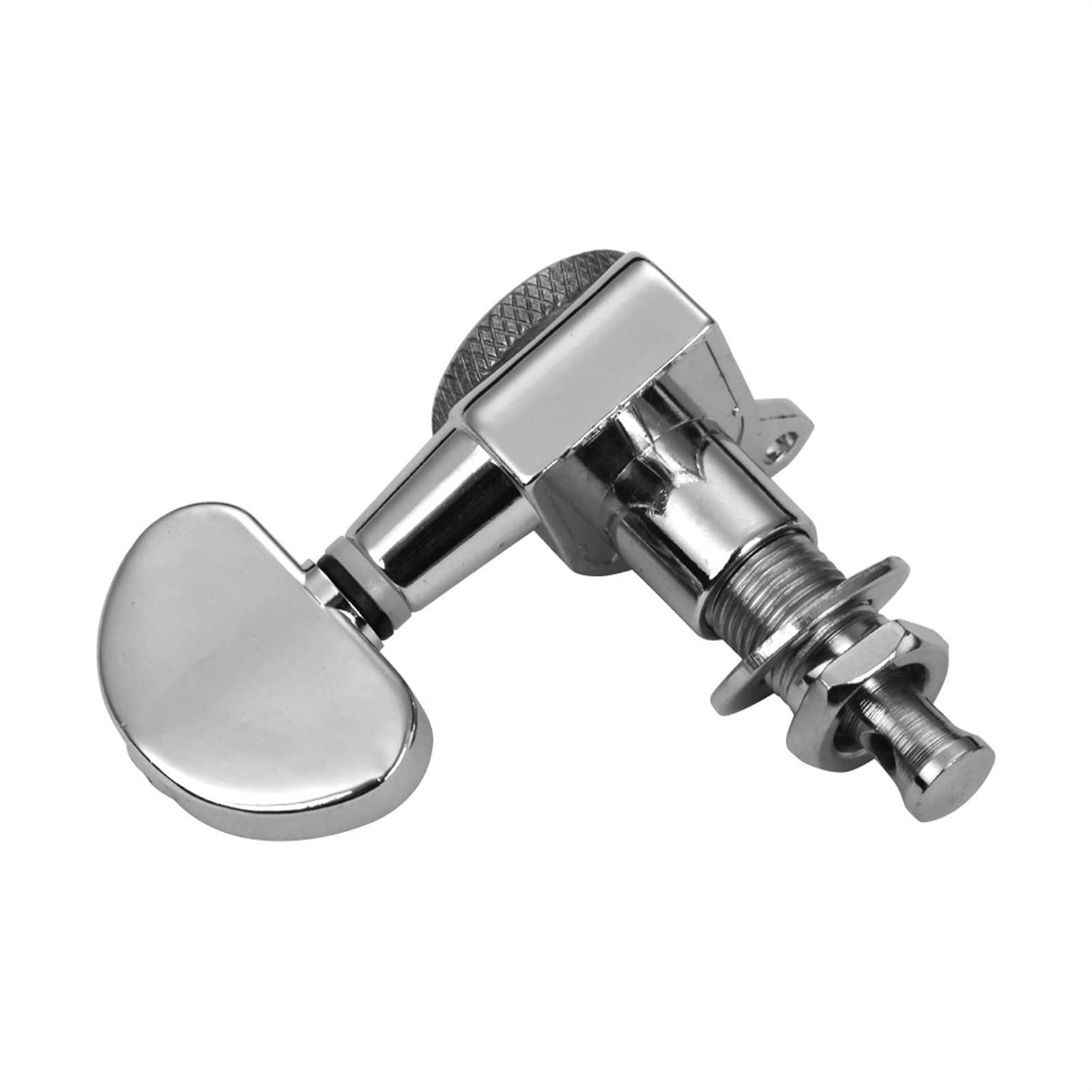 4 Chrome Sealed Guitar Tuning Pegs - 2 Left + 2 Right Bass Guitar Machine Heads with Knobs | Premium Tuners for Smooth String Adjustments | Perfect for Electric & Acoustic Bass Guitars