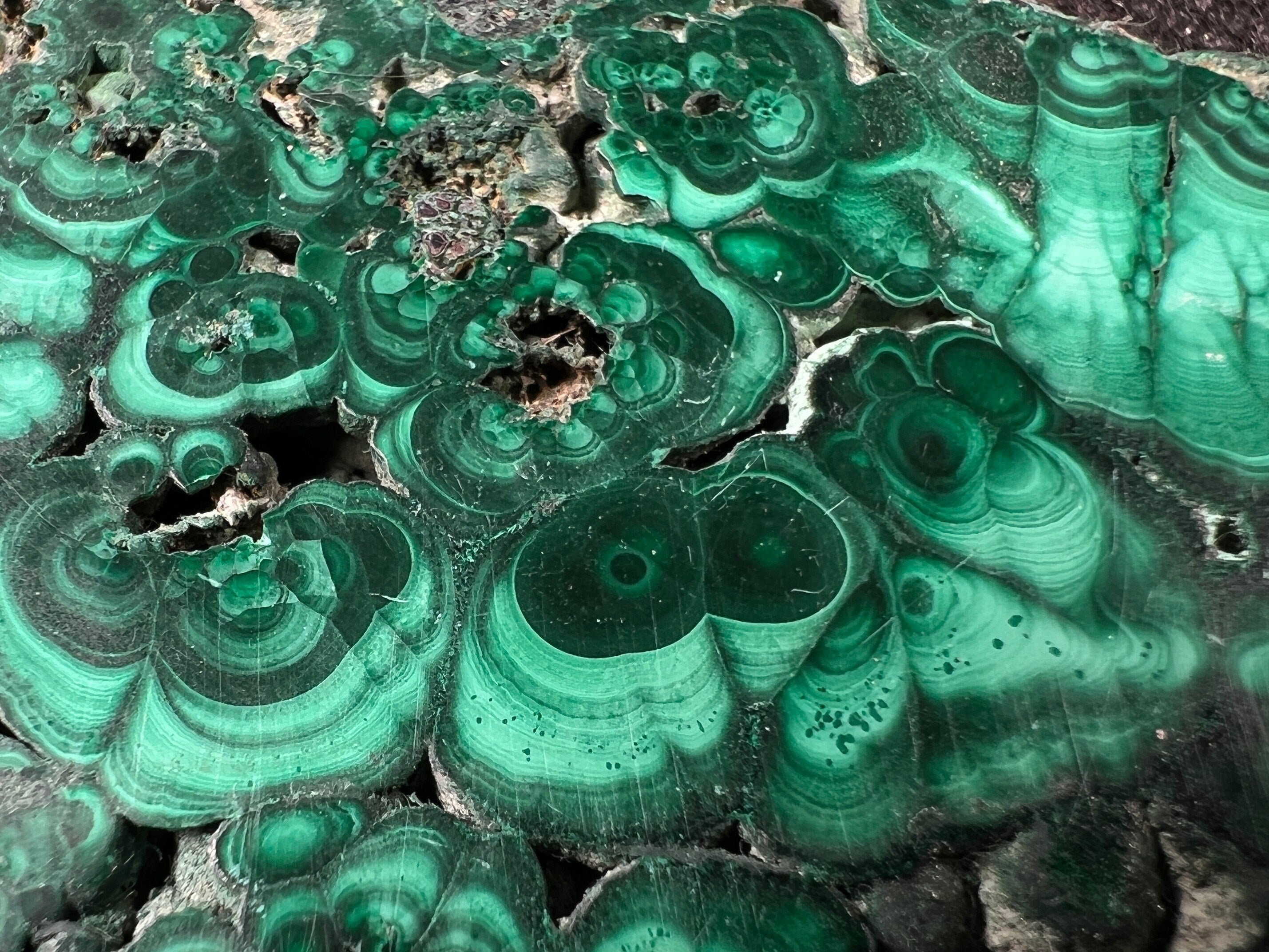 Natural Green Malachite Crystal Slab - Premium Stone for Jewelry Making, Unique Spiritual Gift, Home Decor & Healing Crystal (50442) - Perfect for Meditation, Energy Work & Feng Shui Decorations