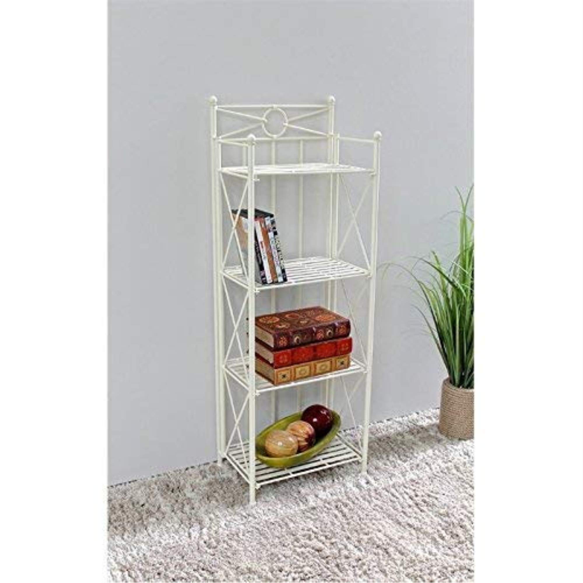 4-Tier Folding Bakers Rack - Space-Saving Kitchen Storage Shelf for Baking, Spices & Cookware - Perfect for Small Kitchens & Pantry Organization