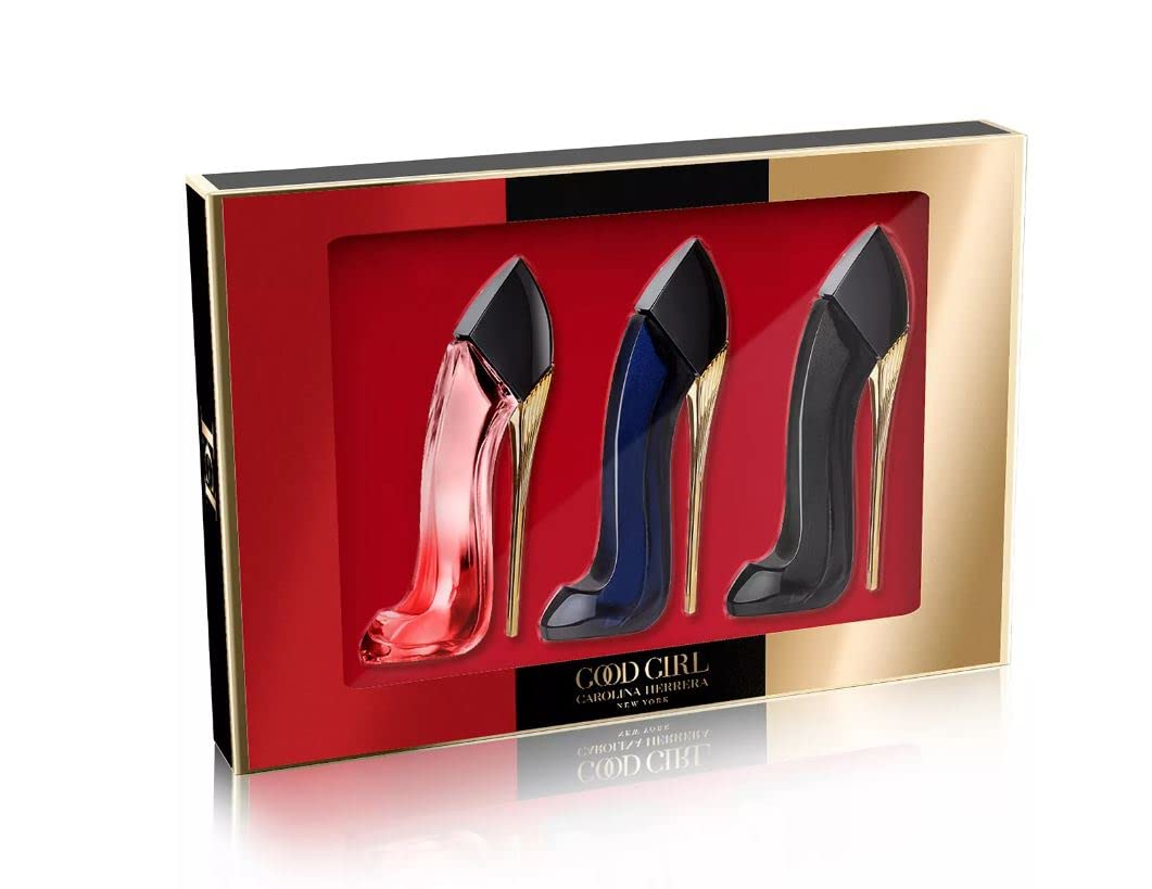 Carolina Herrera Good Girl Trio Gift Set - 3 x 7ml (0.24 fl oz) EDP Perfume Set Includes Good Girl, Supreme & Very Good Girl | Perfect for Women's Birthday Gifts, Anniversary Presents & Special Occasions