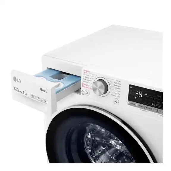 LG 9kg Front Load Washing Machine - Energy Efficient, Quiet Operation, White - Perfect for Apartments & Small Laundry Rooms