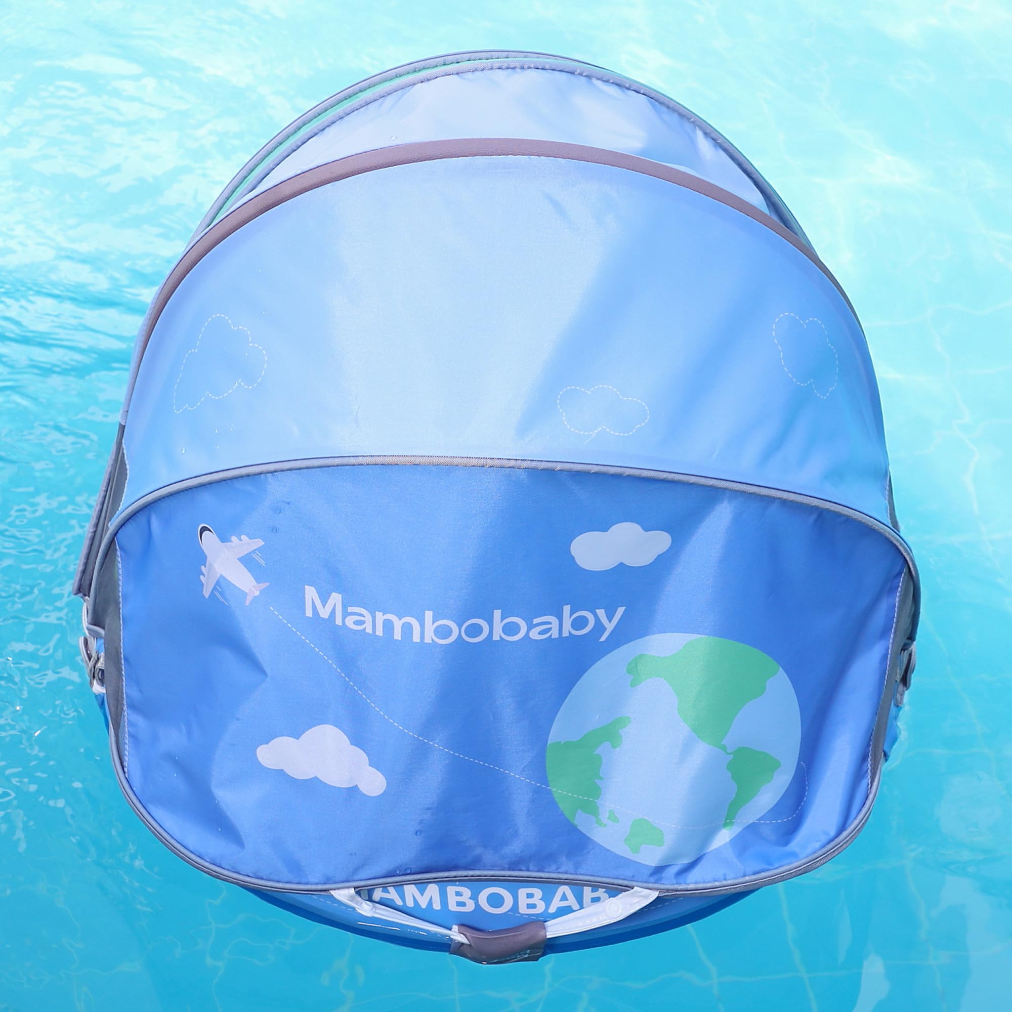 Mambobaby Baby Float with Sun Canopy & Tail - Safe Inflatable Pool Float for Toddlers & Kids - Perfect for Swimming, Beach, and Backyard Pools