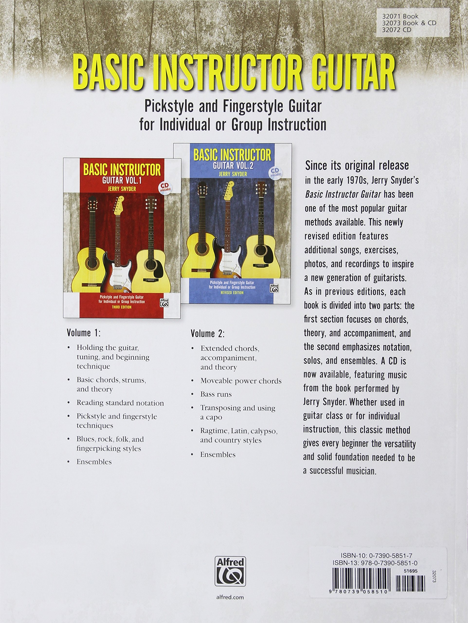 Basic Instructor Guitar Book 1: Learn Pickstyle & Fingerstyle Guitar for Beginners - Individual or Group Lessons with Instructional Book & CD - Perfect for Music Classes, Self-Study & Guitar Teachers
