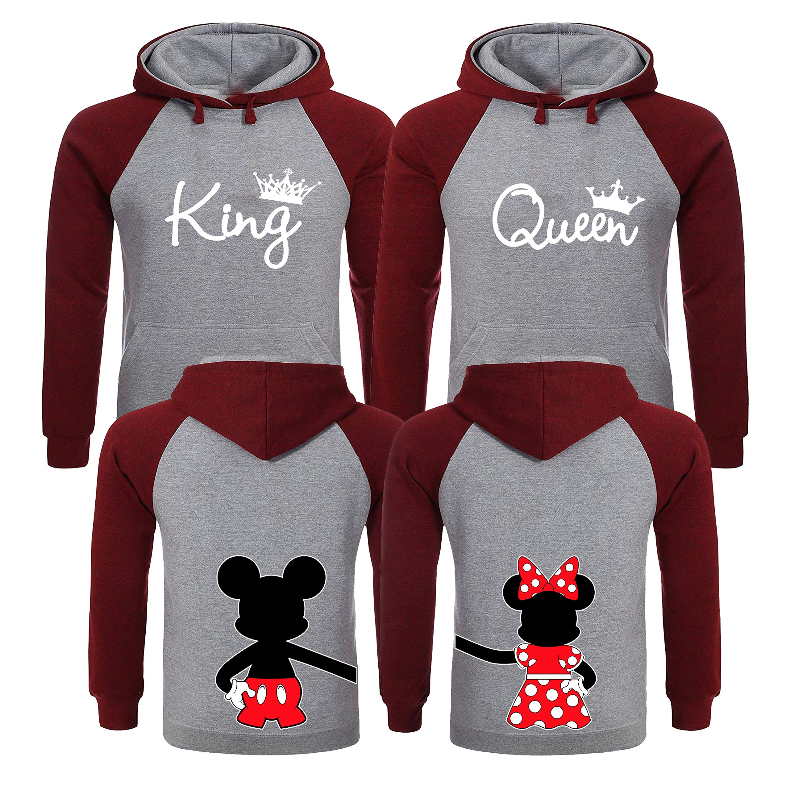**King and Queen Matching Hoodies for Couples - Christmas Couples Sweaters - Cozy Winter Pullover for Him & Her - Perfect for Holidays, Date Nights & Gifts**