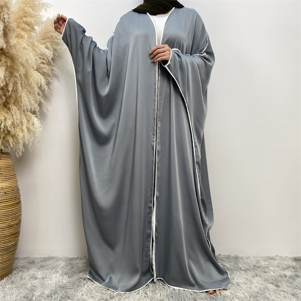 Elegant 2-Piece Bisht Abaya Set in Slate - Modest Islamic Prayer Dress for Women | Perfect for Eid, Ramadan & Special Occasions