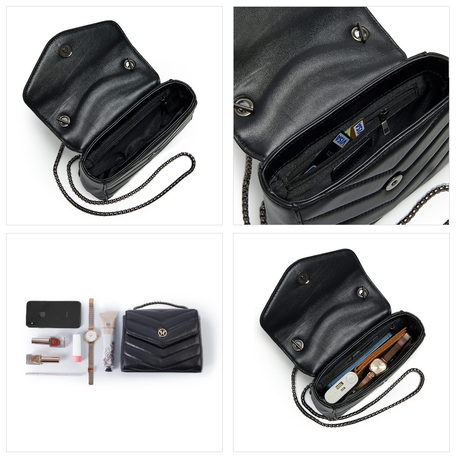 VICTORIA HYDE Mini Black Crossbody Purse for Women - Small Leather Handbag for Everyday Use, Date Night & Travel Accessories