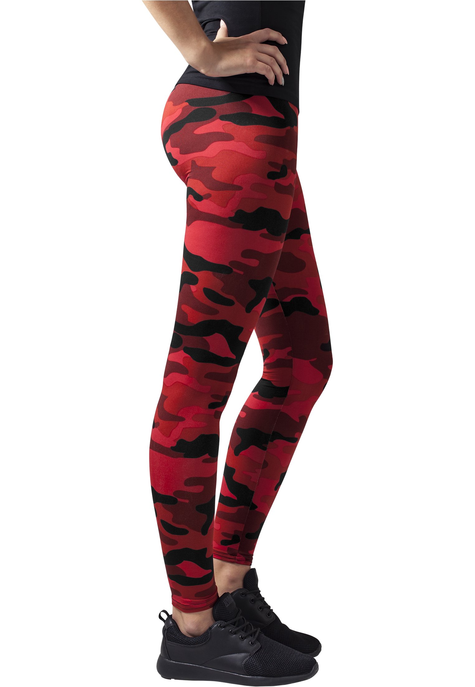Women's Red Camo Leggings - High Waisted Yoga Pants with Pockets for Workout, Running & Casual Wear
