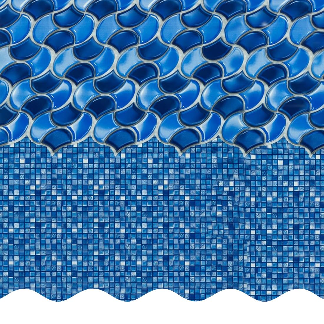 Smartline 15 ft x 24 ft Oval Overlap Swimming Pool Liner - 25 Gauge Heavy Duty Virgin Vinyl for Steel Sided Above Ground Pools (48-52 Inch Wall Height, Waves of Poseidon Design) | Perfect for Backyard Summer Fun, Family Gatherings & Outdoor Relaxation