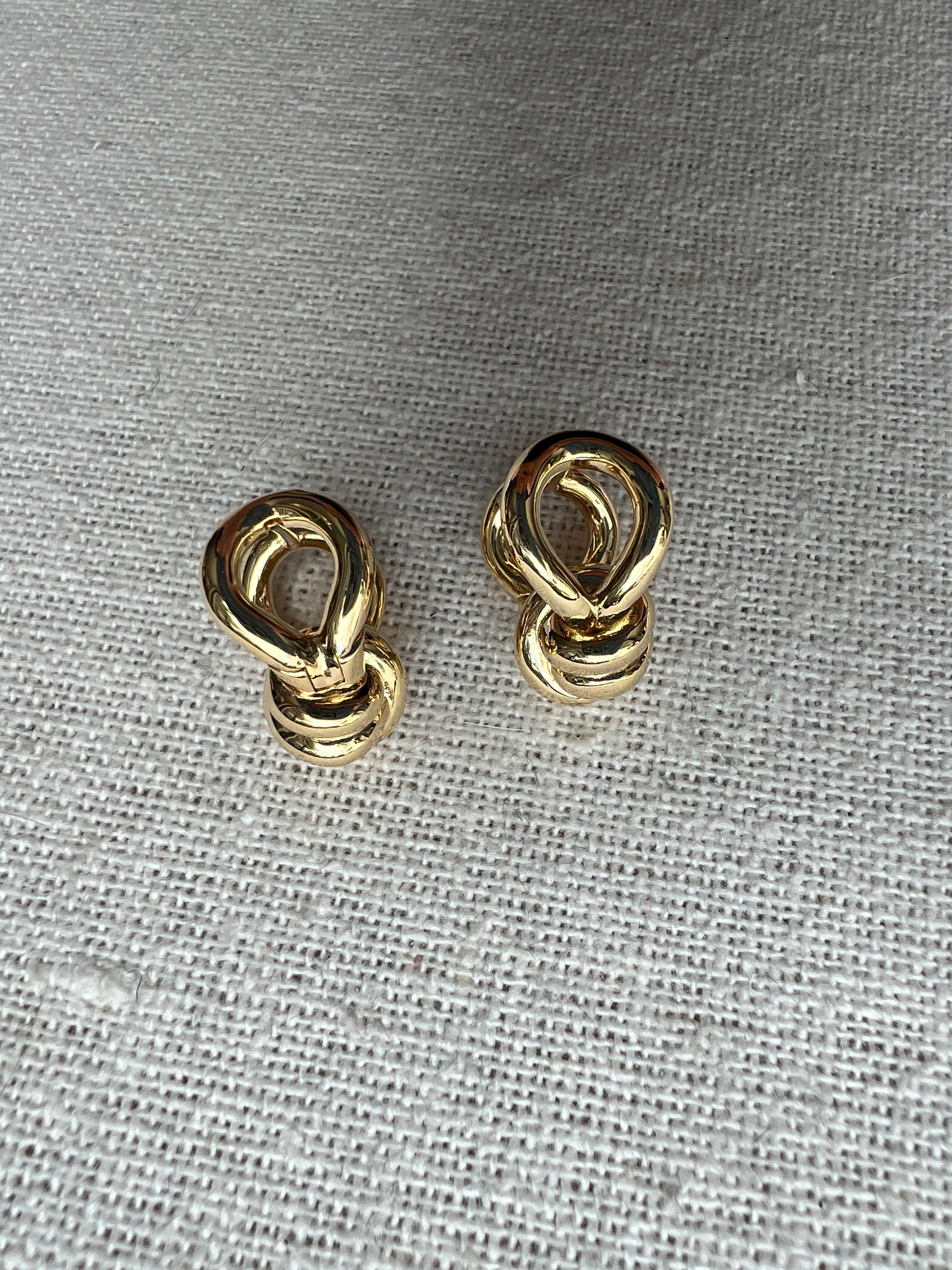 925 Sterling Silver Gold Plated Knot Hoop Earrings for Women - Elegant Dainty Jewelry for Everyday Wear, Parties & Gifts