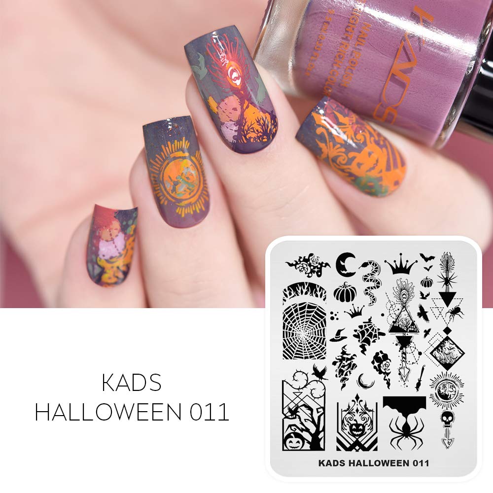 Halloween Nail Stamp Plates Set of 5 - DIY Nail Art Stamping Templates for Halloween Nail Decoration - Perfect for Halloween Parties, Costume Nails & Spooky Manicures