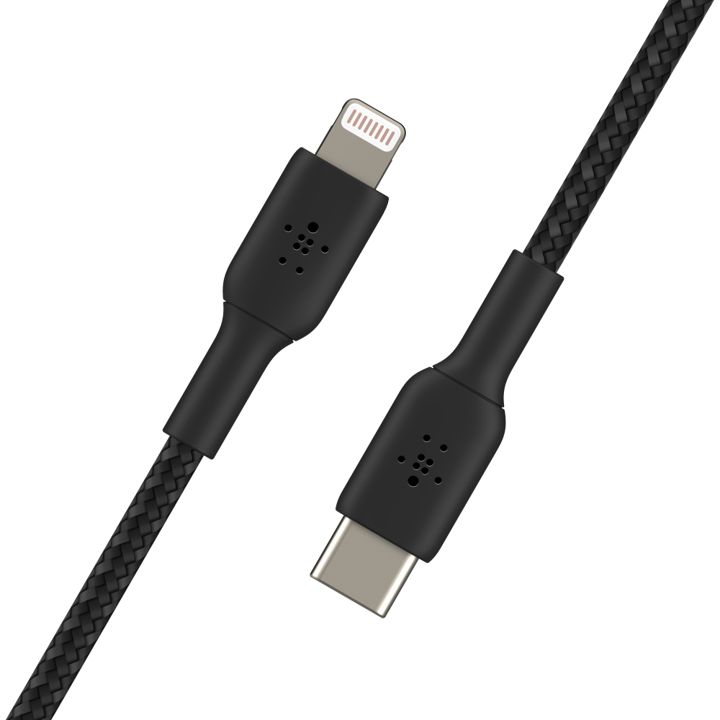 Belkin 1M USB C to Lightning Cable - Braided Black - Fast Charging & Data Sync for iPhone, iPad, MacBook | Perfect for Home, Office & Travel