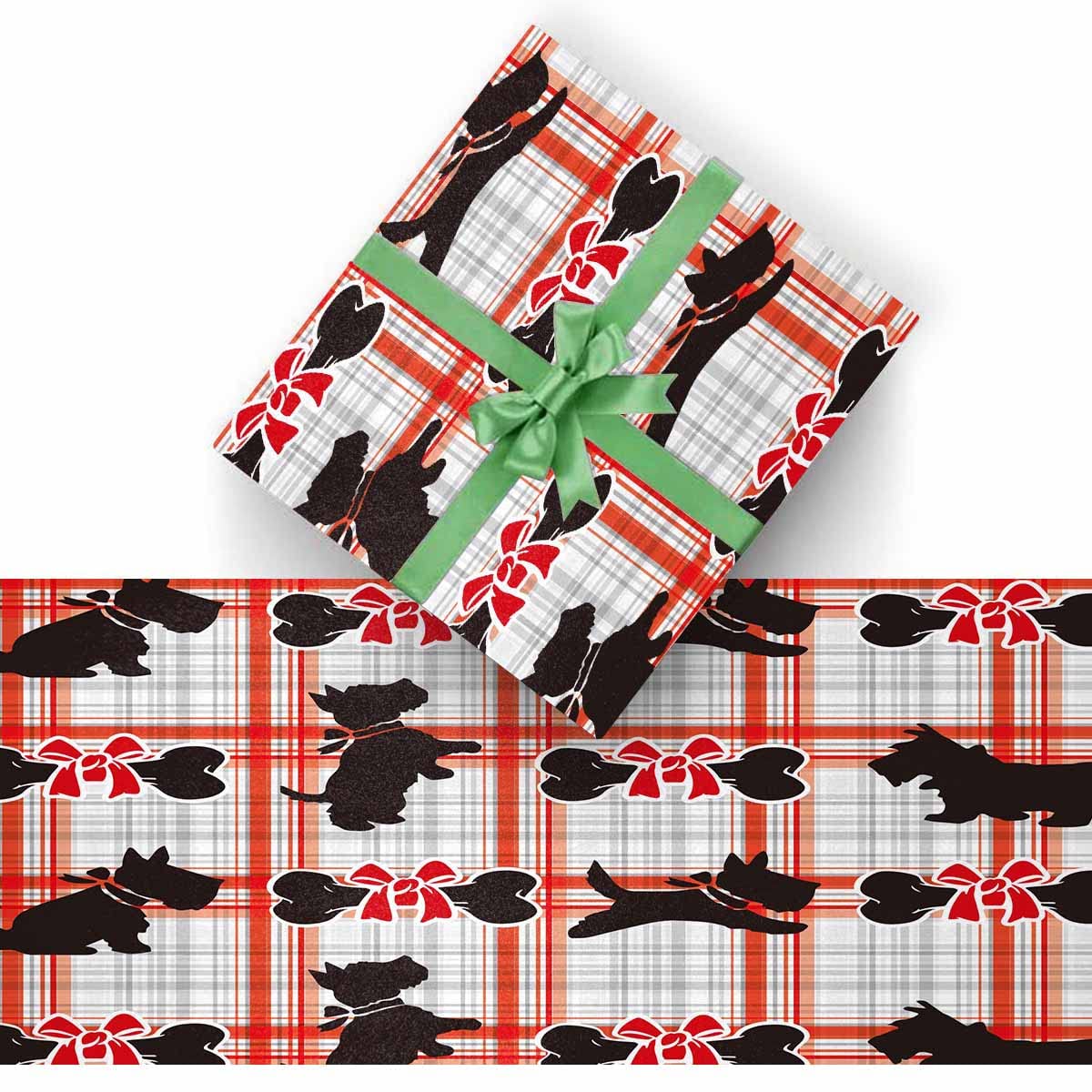 InterestPrint Wrapping Paper Roll - Cute Scottie Dog Design for Christmas, Birthday, Anniversary Gifts | Premium Gift Wrapping Paper for All Occasions & Holidays | Perfect for Party Decorations, Present Wrapping & DIY Crafts