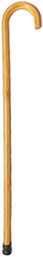 Premium Solid Wood Walking Cane - Comfortable & Durable Unisex Mobility Aid with Rubber Tip - Lightweight Crook Style Bamboo Cane for Seniors & Hiking - Perfect for Elderly Support, Outdoor Adventures & Home Decor