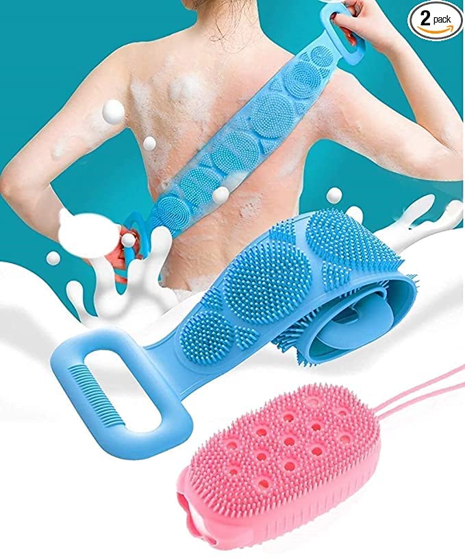 THECLOUDMALL® Silicone Bath Body Brush - Soft Back Scrubber & Massage Shower Brush with Bubble Cleaning for Exfoliation (Multi Color) - Perfect for Spa, Bath & Shower Relaxation