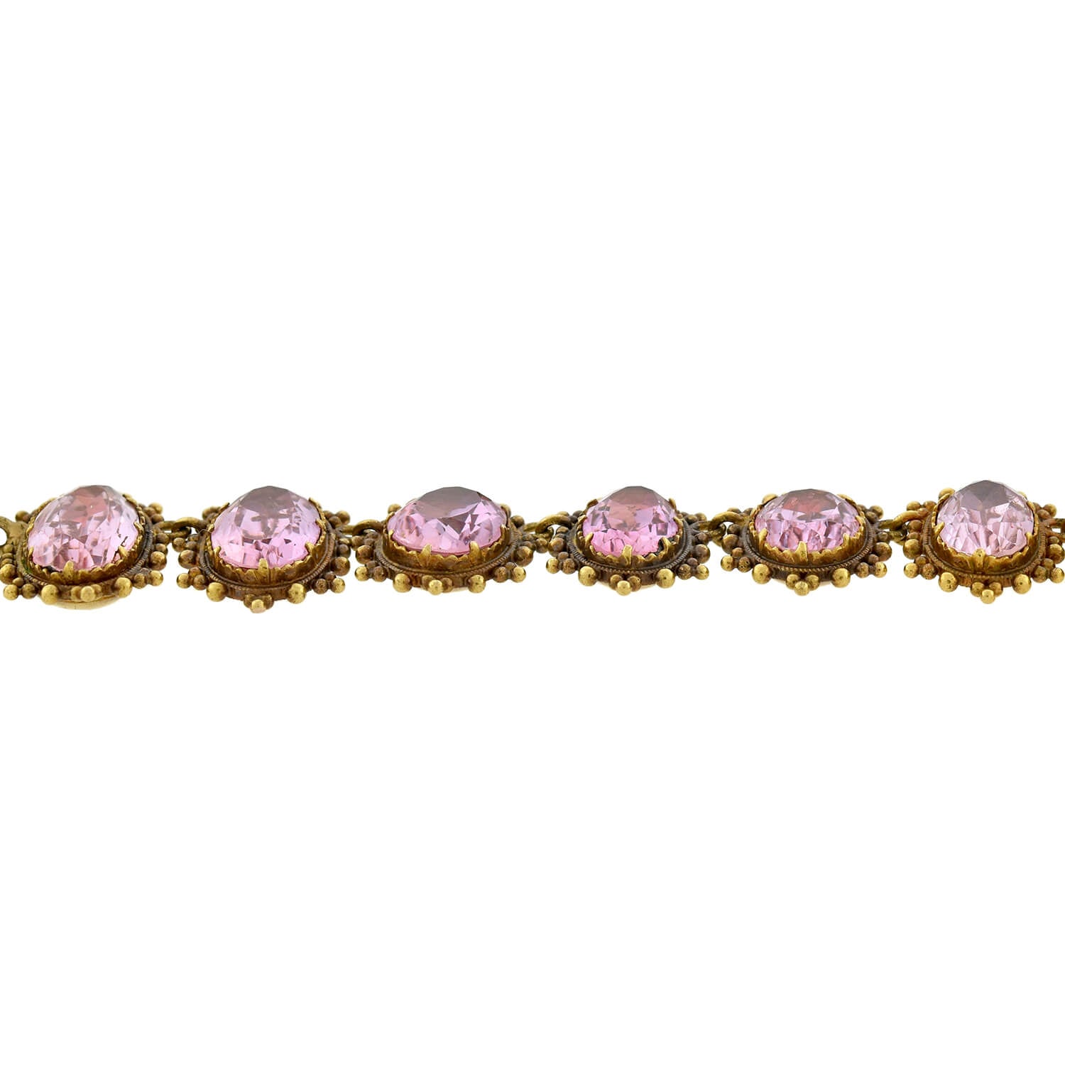 18K Gold Georgian Pink Topaz Necklace and Earrings Set - Rare Vintage Jewelry for Weddings, Parties & Special Occasions