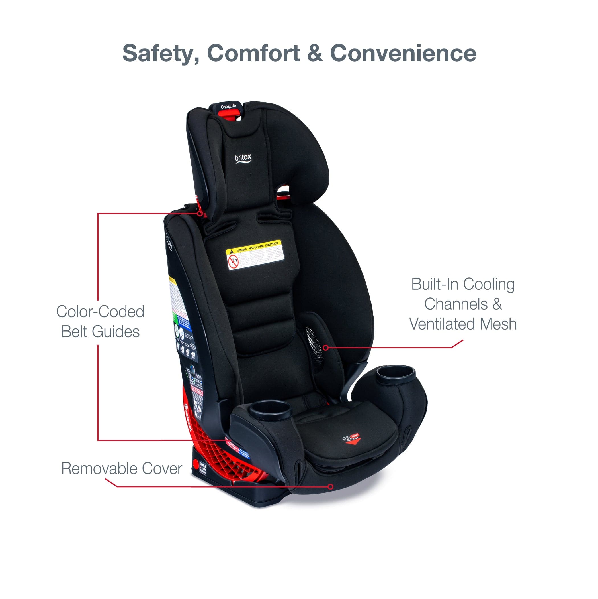 Britax One4Life Clicktight All-in-One Convertible Car Seat for Infants to Toddlers - Safe & Comfortable for Extended Rear-Facing & Forward-Facing - Perfect for Family Travel & Daily Commutes