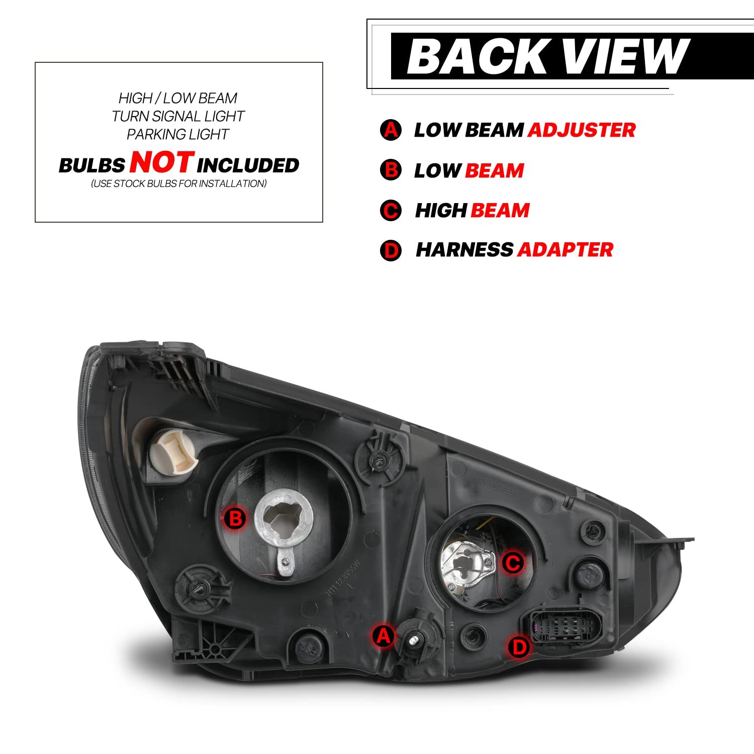 M-AUTO Left & Right Headlight Assembly for 2015-2017 Ford Focus Halogen Model - Chrome Housing Clear Corner Headlamps with Turn Signal Lights | Direct Replacement, Easy Installation | Perfect for Night Driving and Vehicle Upgrades