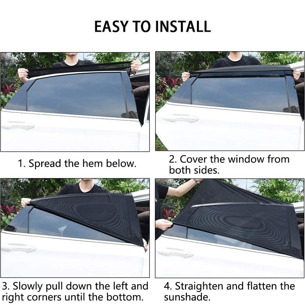 Car Window Mosquito Net for Camping - UV Protection & Breathable Mesh (2pcs) - Keep Bugs Out While Driving
