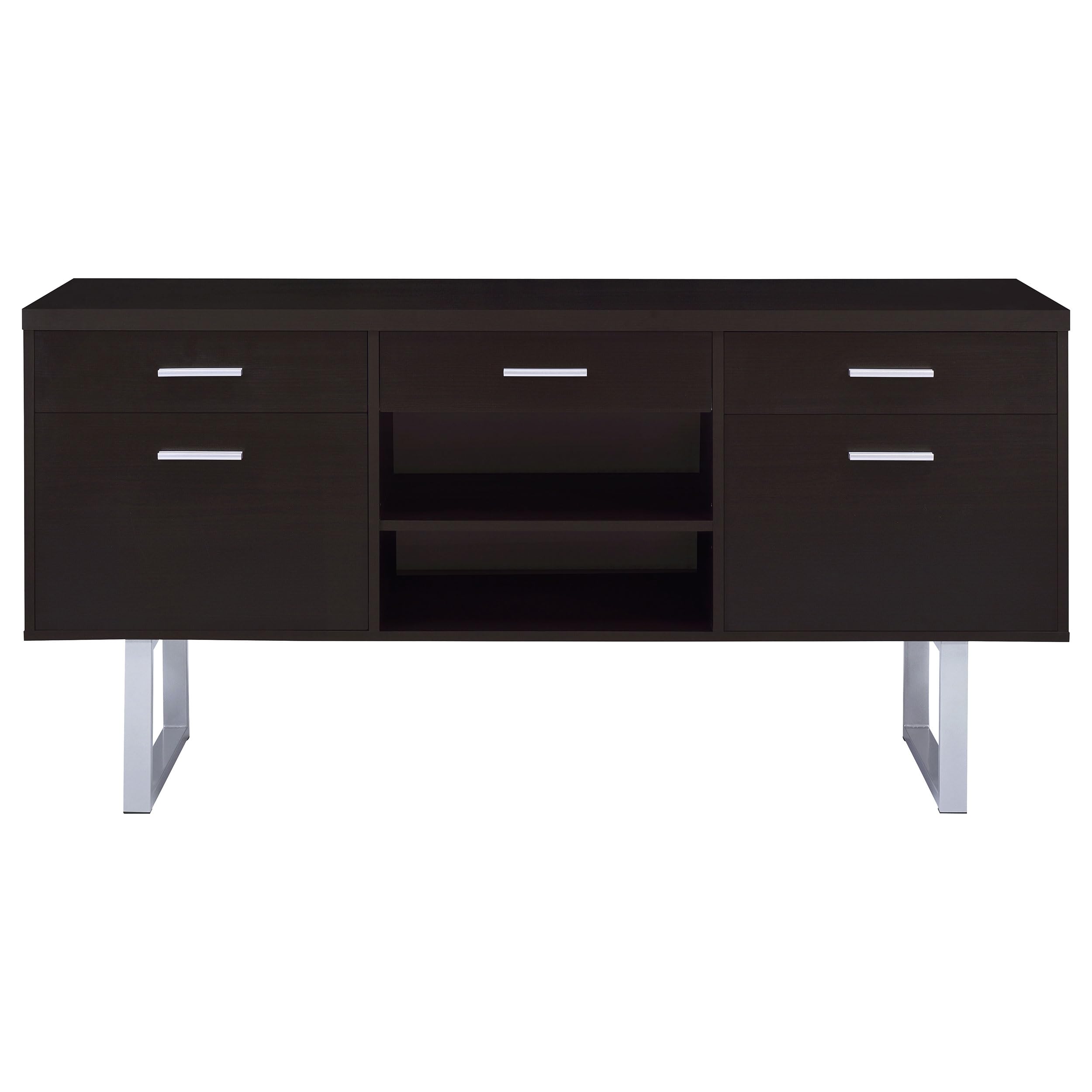 Coaster Home Furnishings Lawtey 5-Drawer Credenza with Adjustable Shelf in Cappuccino Finish - Perfect for Living Room Storage, Home Office Organization & Bedroom Furniture