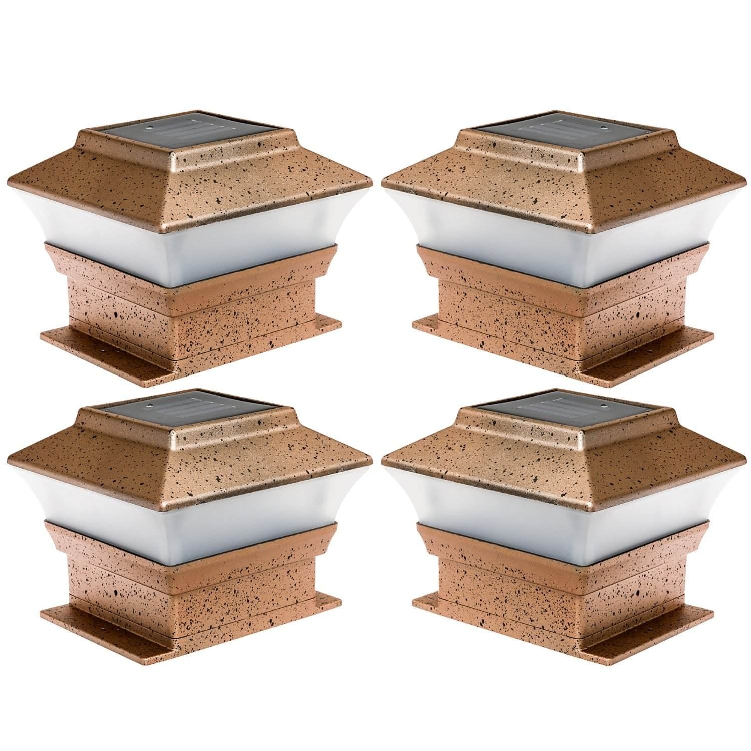 4 Pack Solar Powered Copper Outdoor Garden Lights - Waterproof Pathway & Deck Lighting for Patio, Fence, Yard - Energy Saving Landscape Illumination (Perfect for Driveway, Walkway, Backyard Decor)