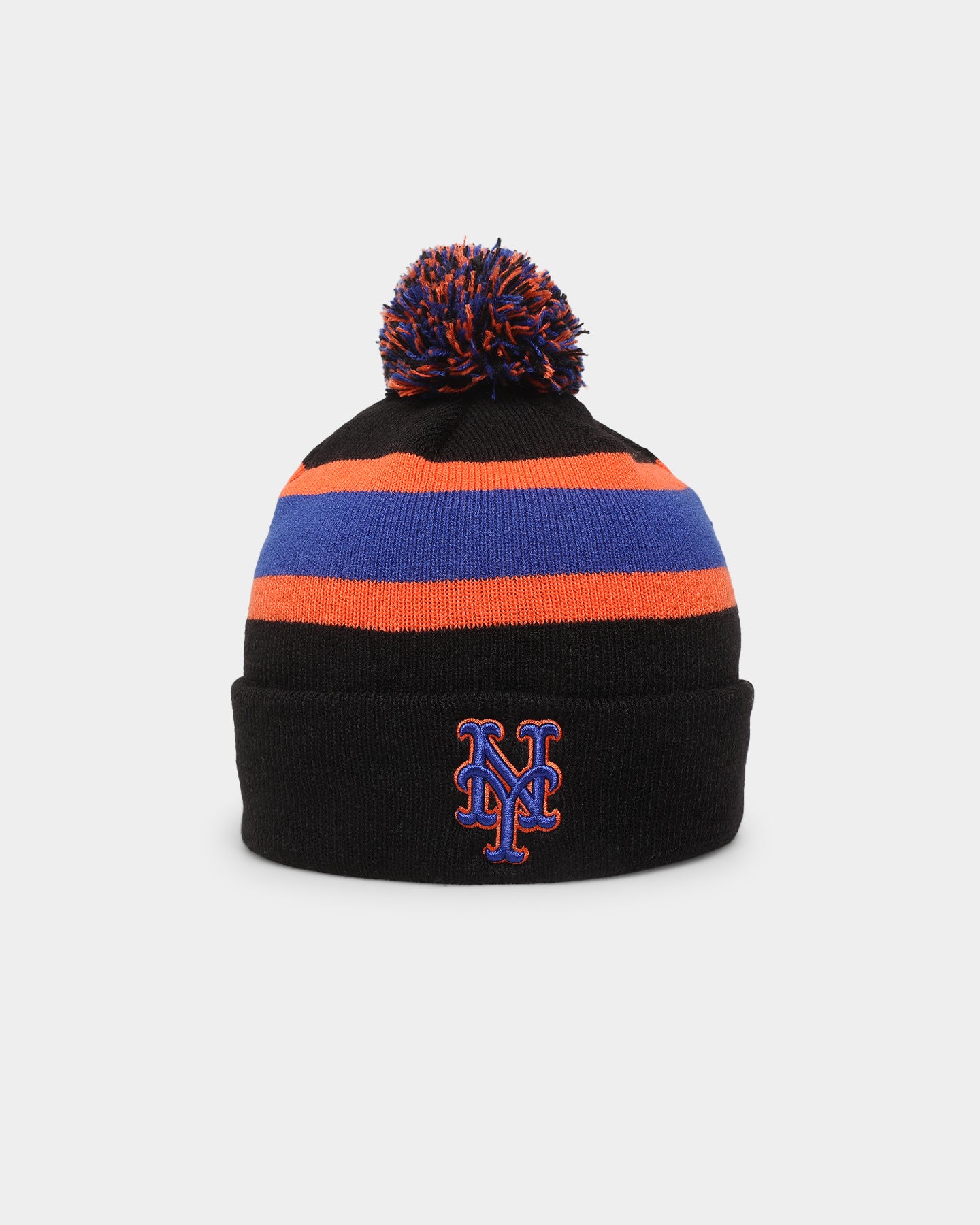 47 Brand New York Mets Breakaway Cuff Knit Beanie - Black MLB Team Logo Winter Hat for Men & Women - Perfect for Cold Weather, Baseball Games & Outdoor Activities
