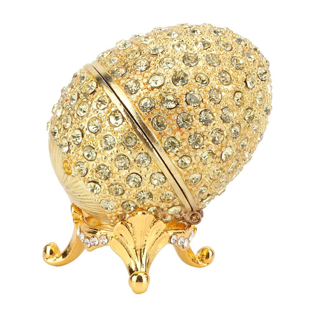 Exquisite Hand-Painted Mini Faberge Egg Jewelry Box - 24K Gold Plated with Enamel & Rhinestones - Perfect for Gift Giving, Home Decor & Collectible Display