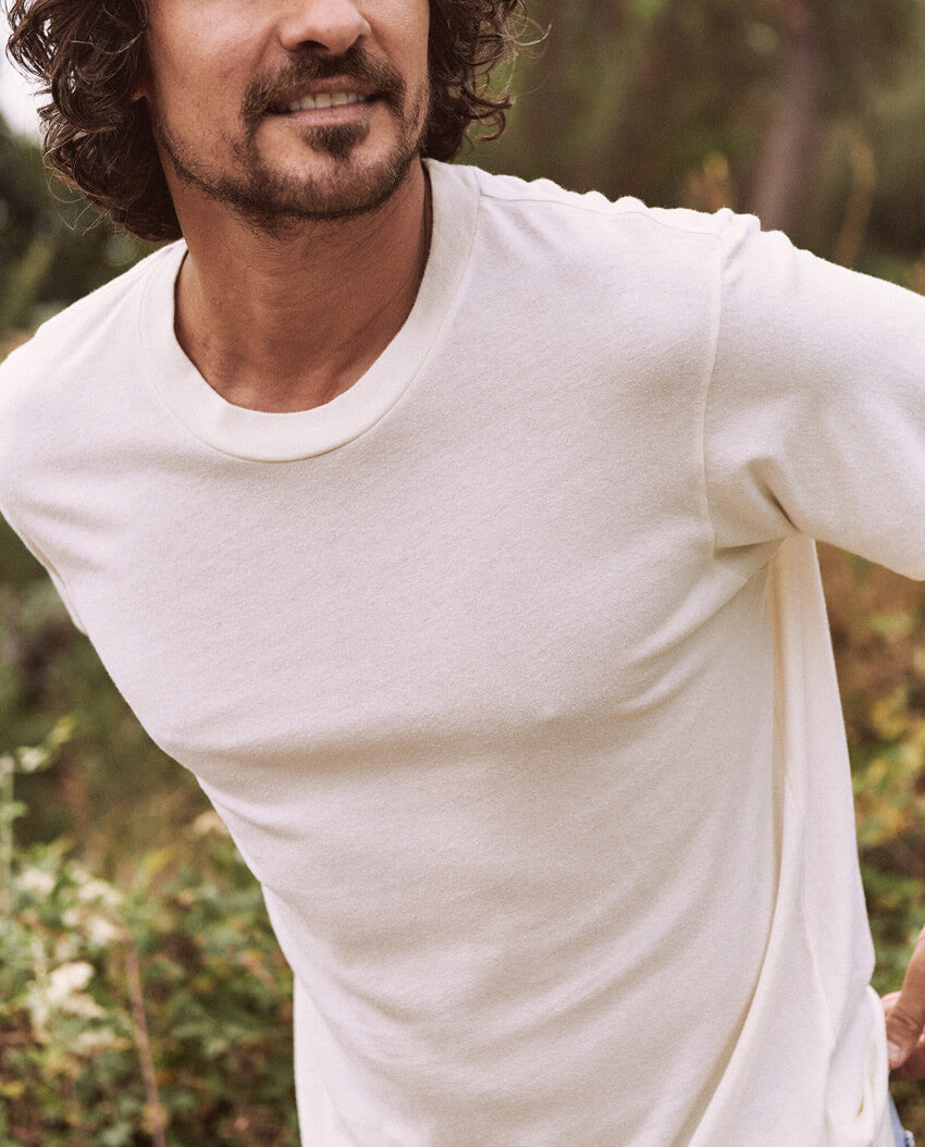 Premium Men's Slim Fit T-Shirt - Soft Washed White Cotton Tee for Casual Wear & Layering
