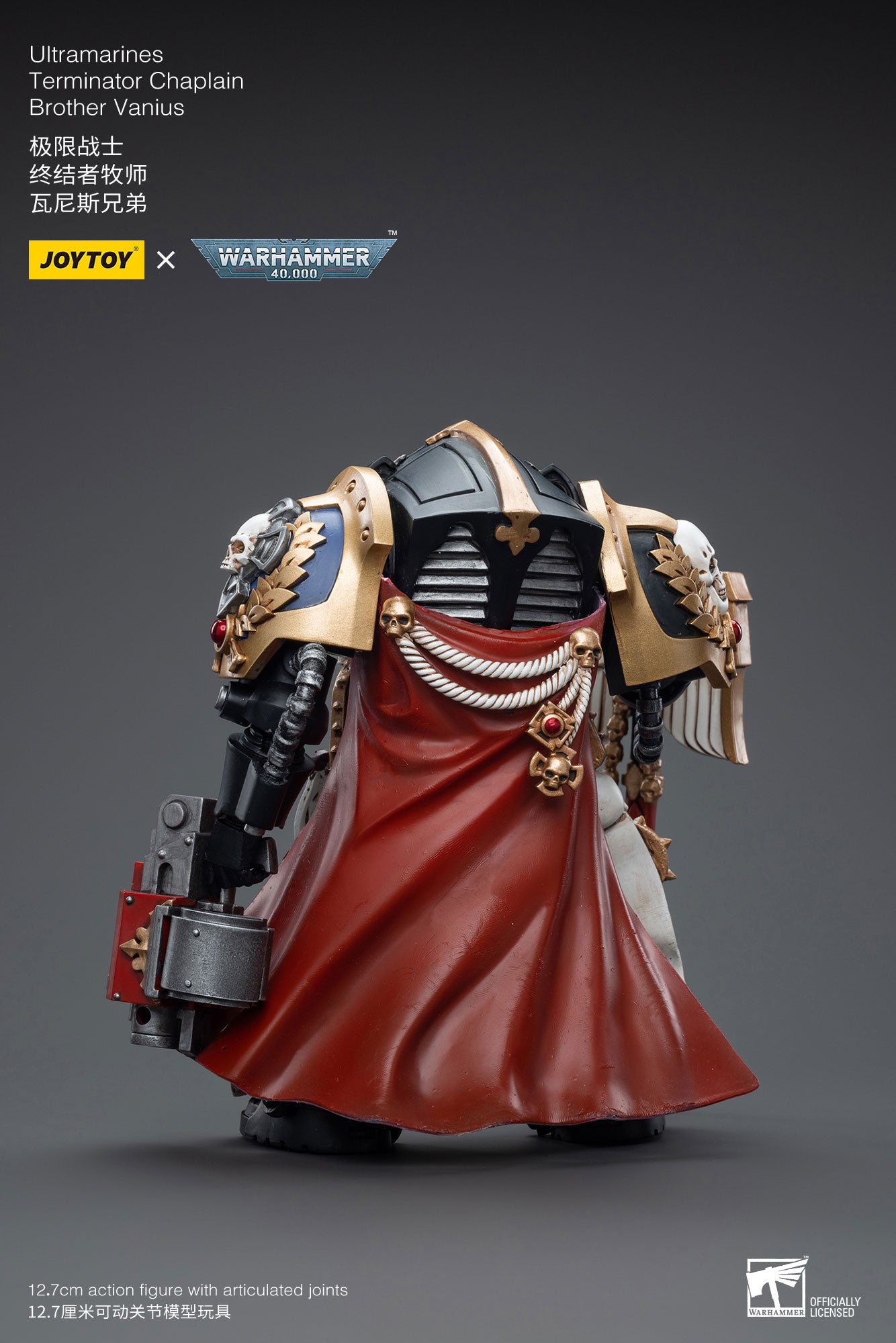 JOYTOY 1/18 Scale 3.75 Inch Ultramarines Terminator Chaplain Brother Vanius Action Figure - Collectible Warhammer 40K Miniature for Display, Gaming & Cosplay