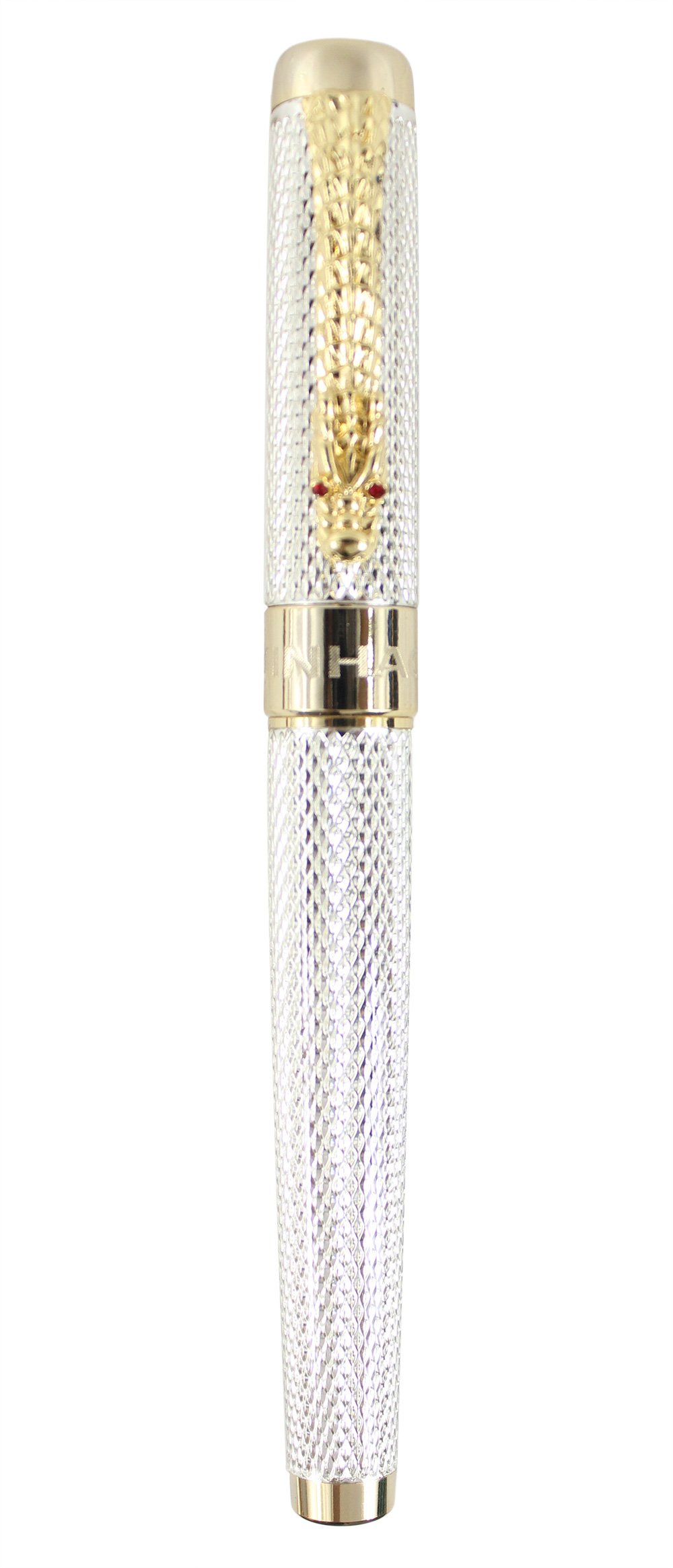 Premium Silver Eastern Dragon Clip Embossing Rollerball Pen with Gift Box - Elegant Writing Instrument for Business, Gifting & Calligraphy | Office, Wedding & Special Occasion Use