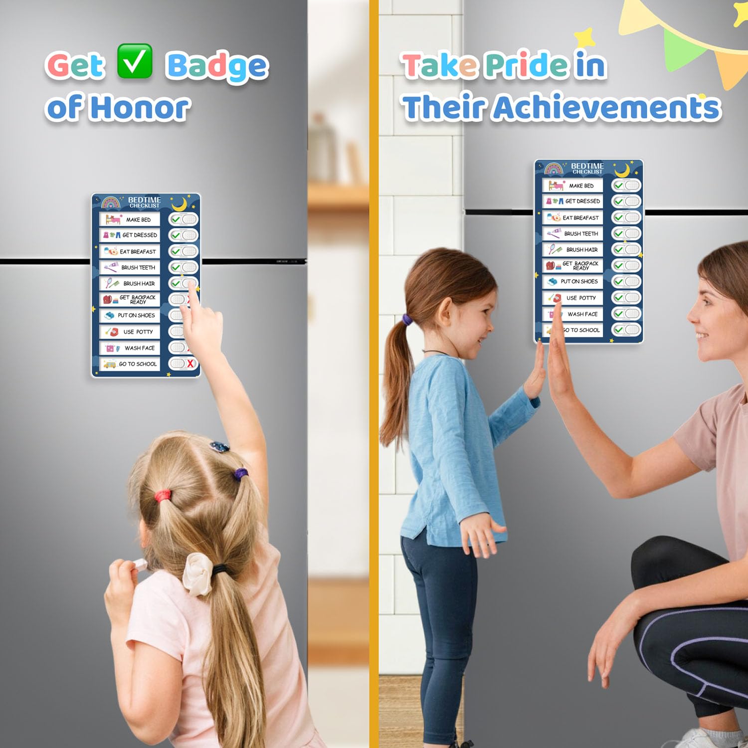 Upgraded Magnetic 3-in-1 Kids Routine Chart - Bedtime, Morning & Daily Chore Schedule Board for Toddlers & Children | Perfect for Home Organization & Parenting Tools