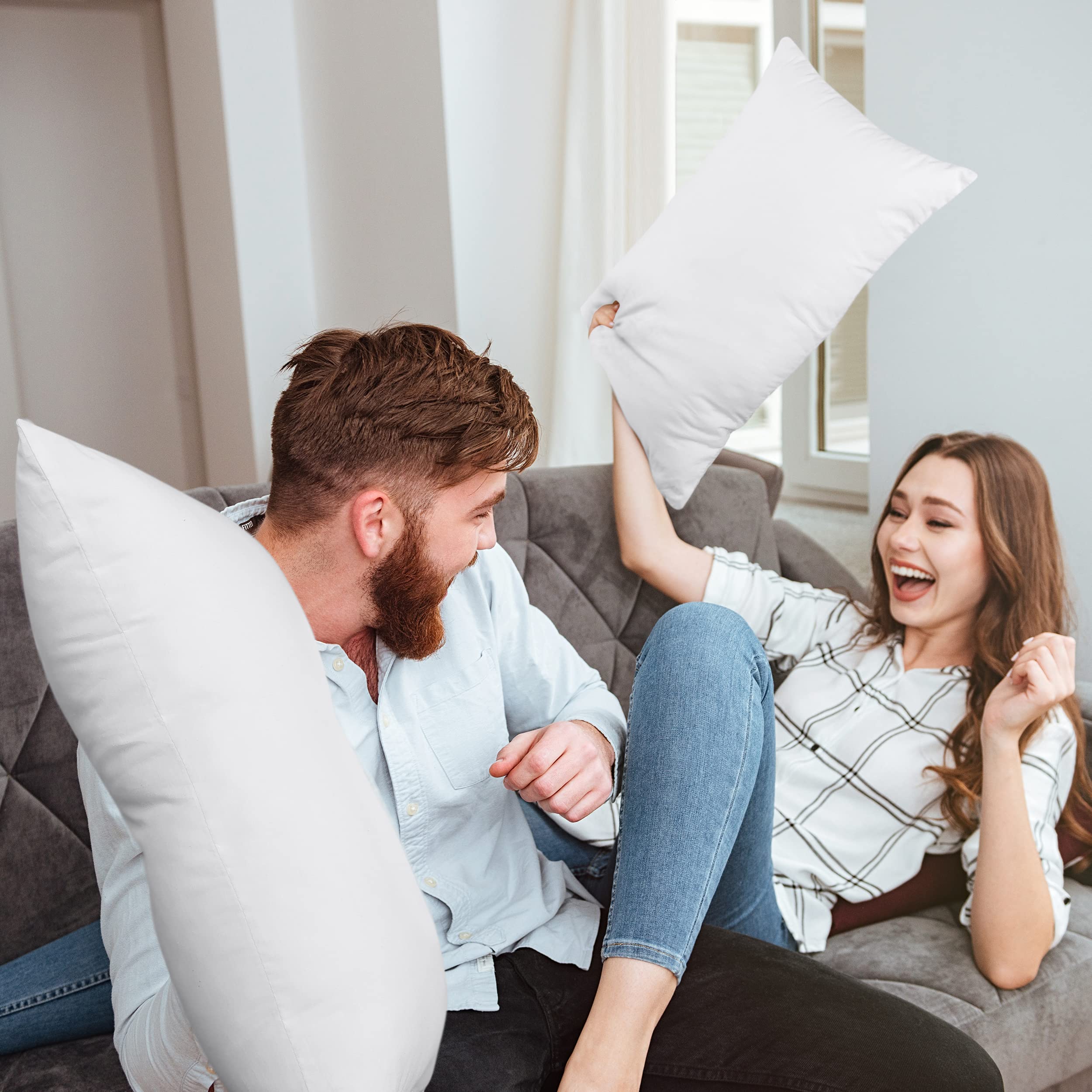 Utopia Bedding Throw Pillow Inserts (Pack of 2, White) - 20x26 Inches Decorative Cushions for Sofa, Bed & Home Decor - Soft Living Room & Bedroom Accent Pillows