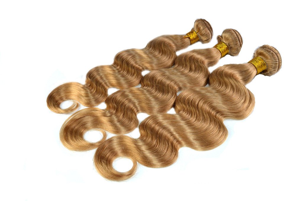 YanT 6A Grade Brazilian Human Hair Weave - 3 Bundles 8 Inches Body Wave Ombre Hair #27 Blonde | Perfect for Extensions, Wigs & Styling | Salon-Quality & Natural Look