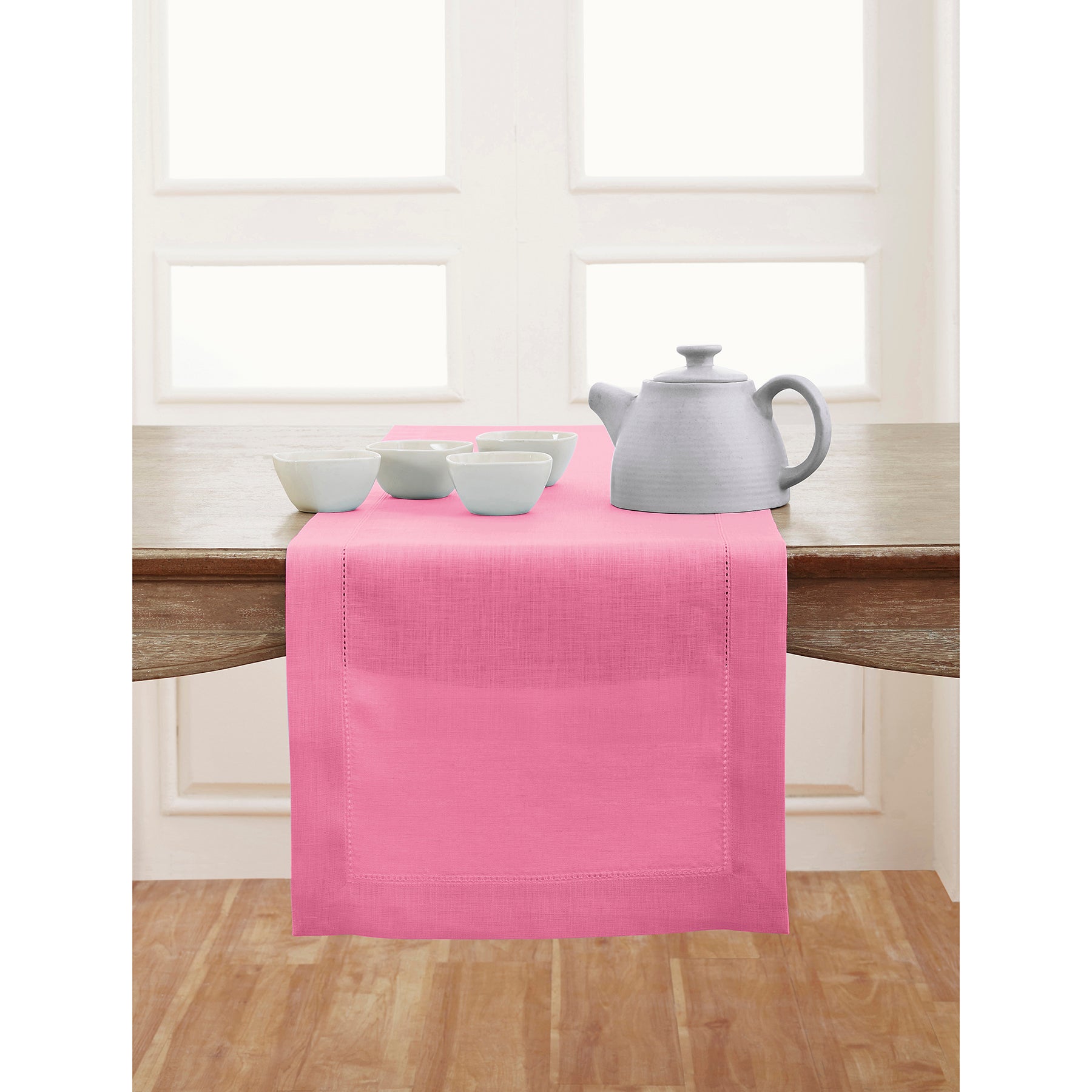 Elegant Classic Hemstitch Table Runner - 12x72 Inch White Linen Table Decor for Dining Room, Wedding & Holiday Parties - Perfect for Farmhouse, Rustic & Boho Home Decor