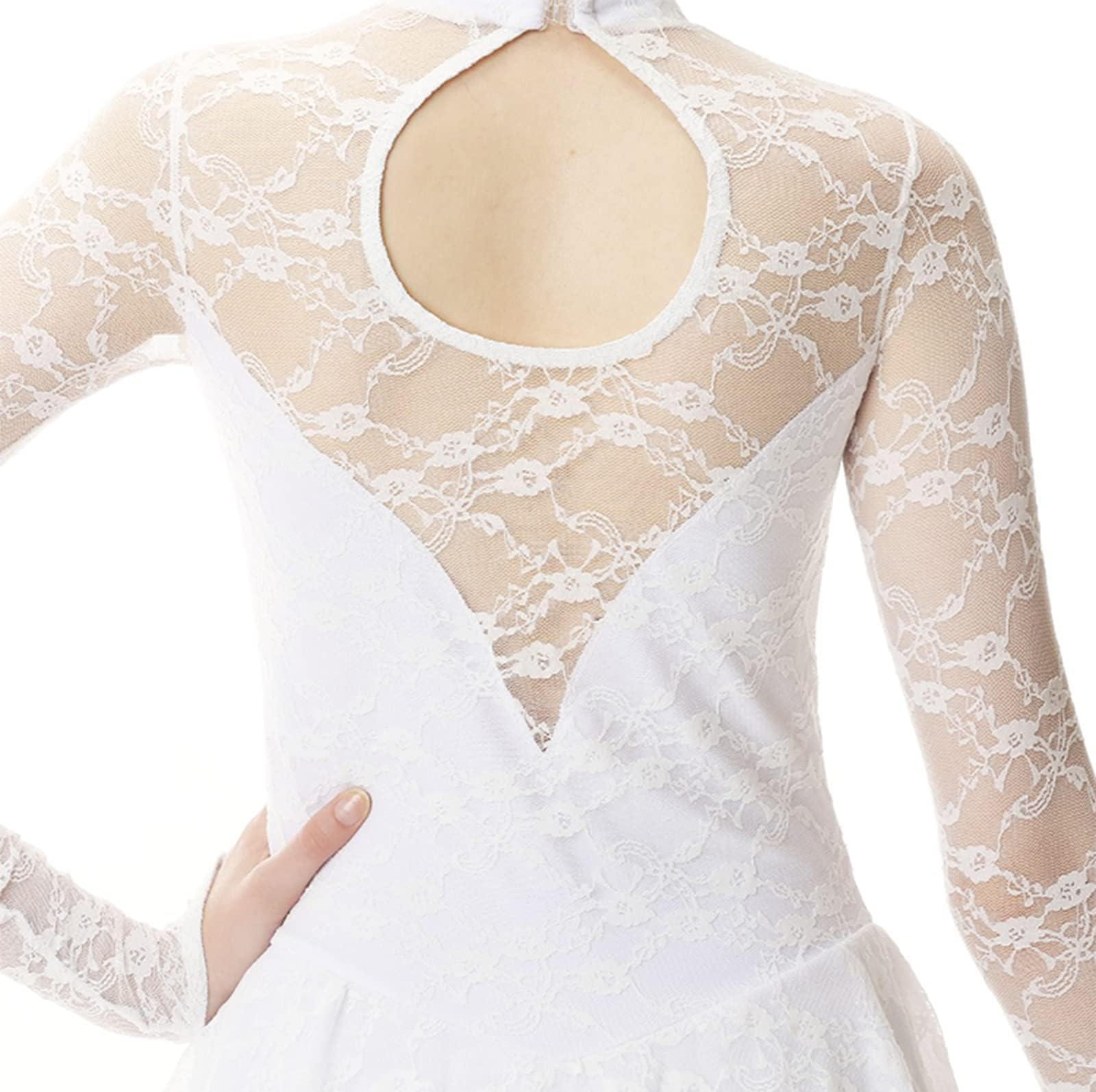 Elegant Lace Figure Skating Dress for Kids & Adults - Competition & Performance Costume - Ballet & Ice Skating Outfit for Shows & Recitals - Perfect for Ice Shows, Ballet Performances, and Skating Competitions