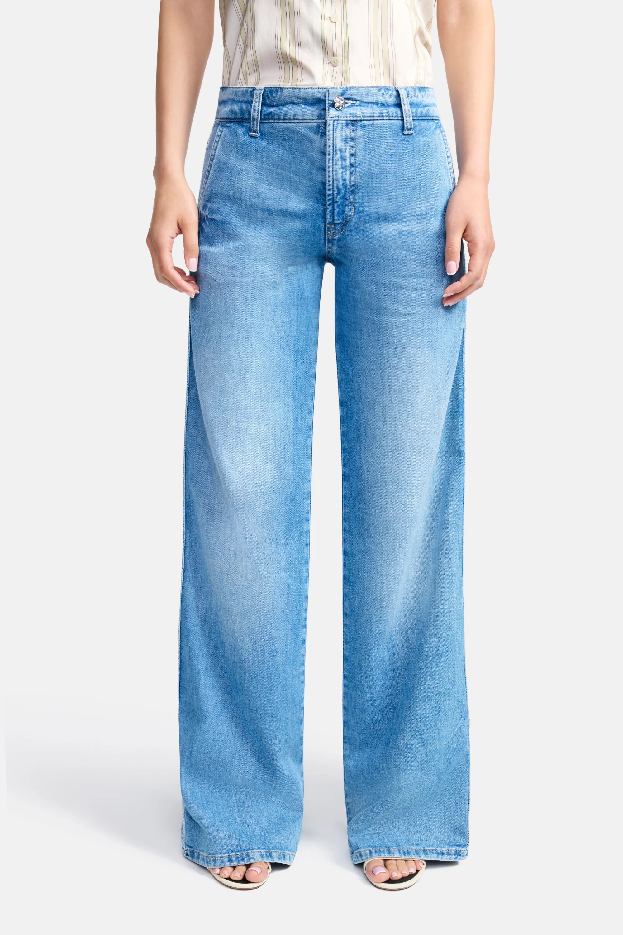 Alek Long Wide Fit Jeans - Soft Bleach Wash Comfortable Stretch Denim Pants for Men & Women | Perfect for Casual Wear, Work & Outdoor Activities