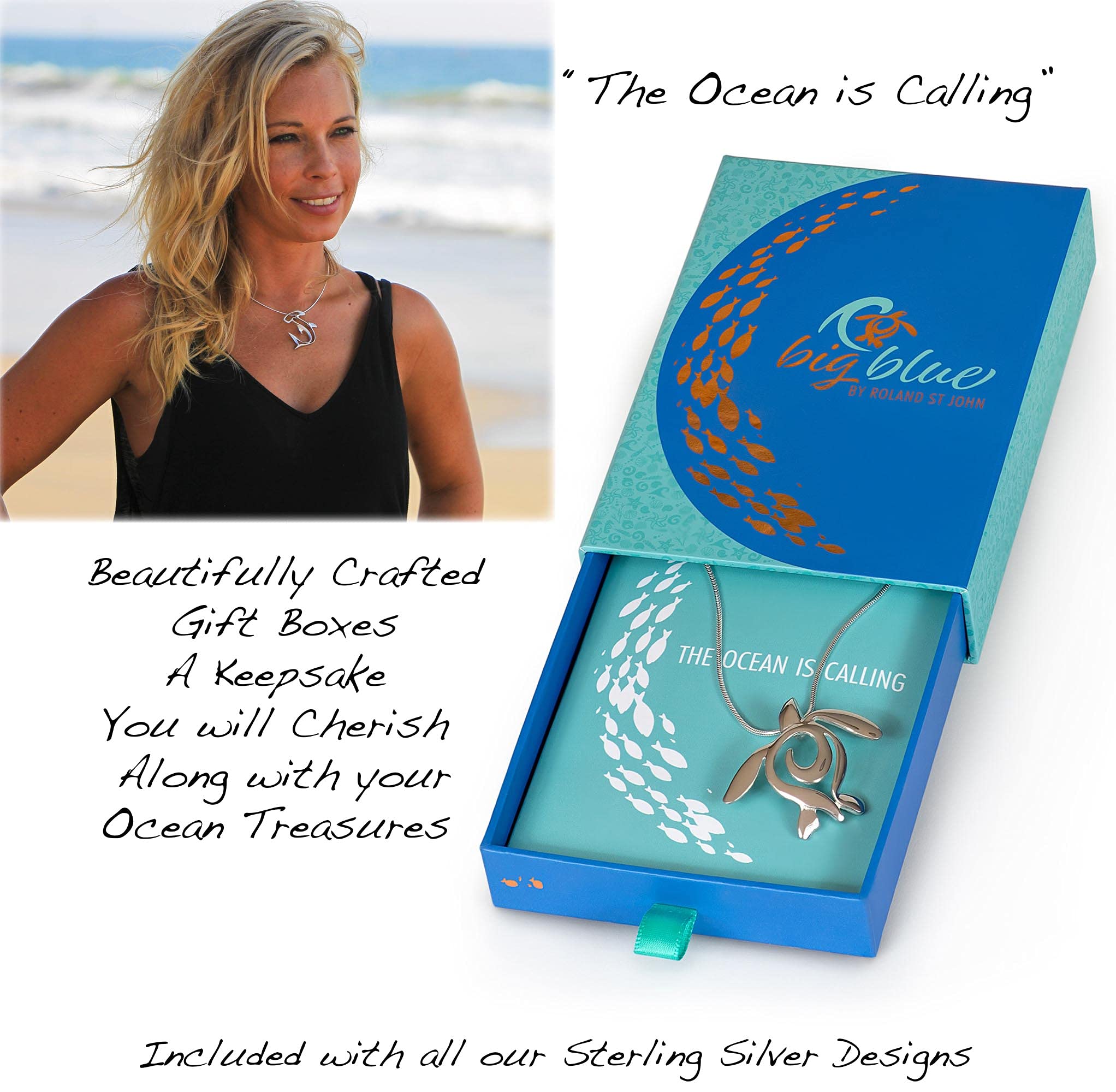 Sterling Silver Dolphin Necklace for Women - Ocean Theme Dolphin Charm Pendant, Sea Life Jewelry Gift for Dolphin Lovers & Divers - Perfect for Beach Vacations, Marine Enthusiasts & Ocean-Inspired Fashion