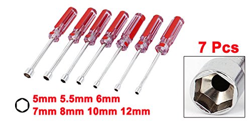 uxcell 5mm-12mm Hex Nut Key Socket Wrench Screwdriver Hand Tool Set - 7 Piece Metric Allen Key Set for DIY, Furniture Assembly, Bicycle & Motorcycle Repair