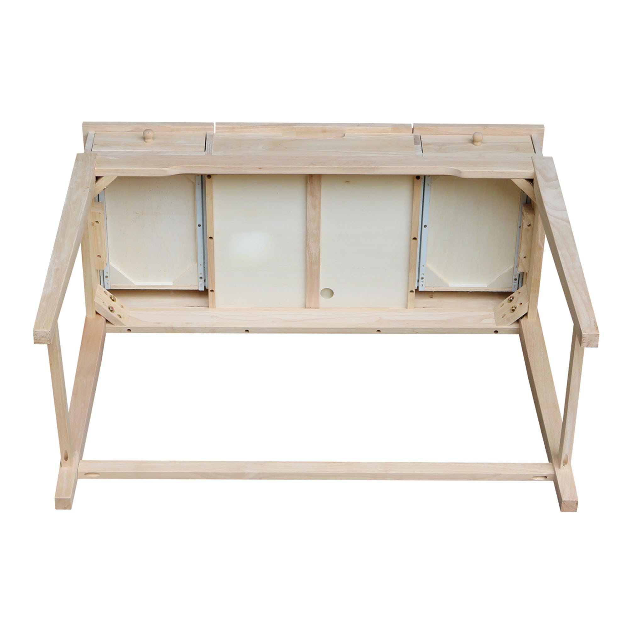 IC International Concepts Solid Real Wood Sturdy Parawood Vanity Table - Unfinished DIY Paint/Stain Ready Vanity Desk for Bedroom Makeup & Dressing Room