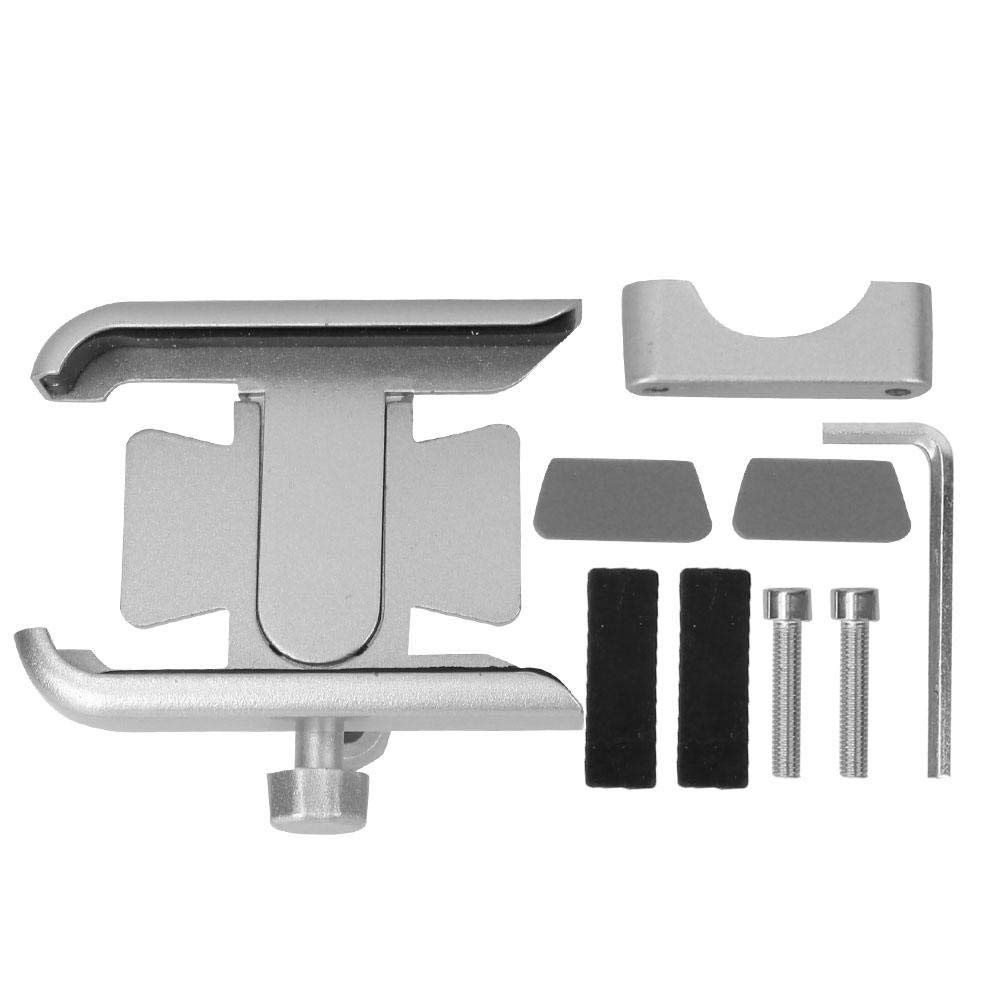 Keenso Universal Motorcycle Phone Holder - Aluminum Alloy Handlebar Mount Bracket for Cycling, Riding & Outdoor Adventures (Silver) - Perfect for GPS Navigation & Hands-Free Riding