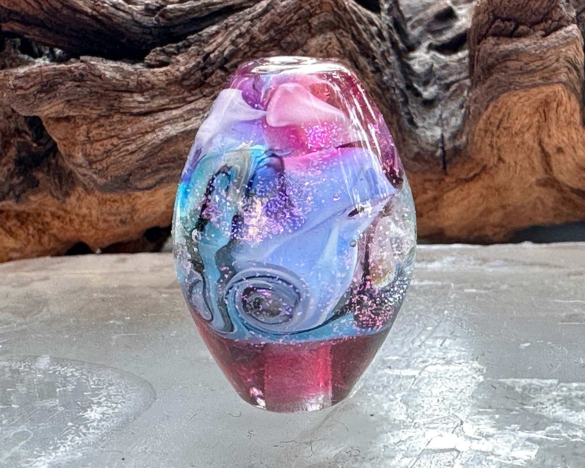 Unicorn Kisses Pink Lampwork Glass Focal Bead for Jewelry Making - Handmade SRA Beads for Necklaces, Bracelets & DIY Crafts - Perfect for Gift Giving & Boho Style Accessories