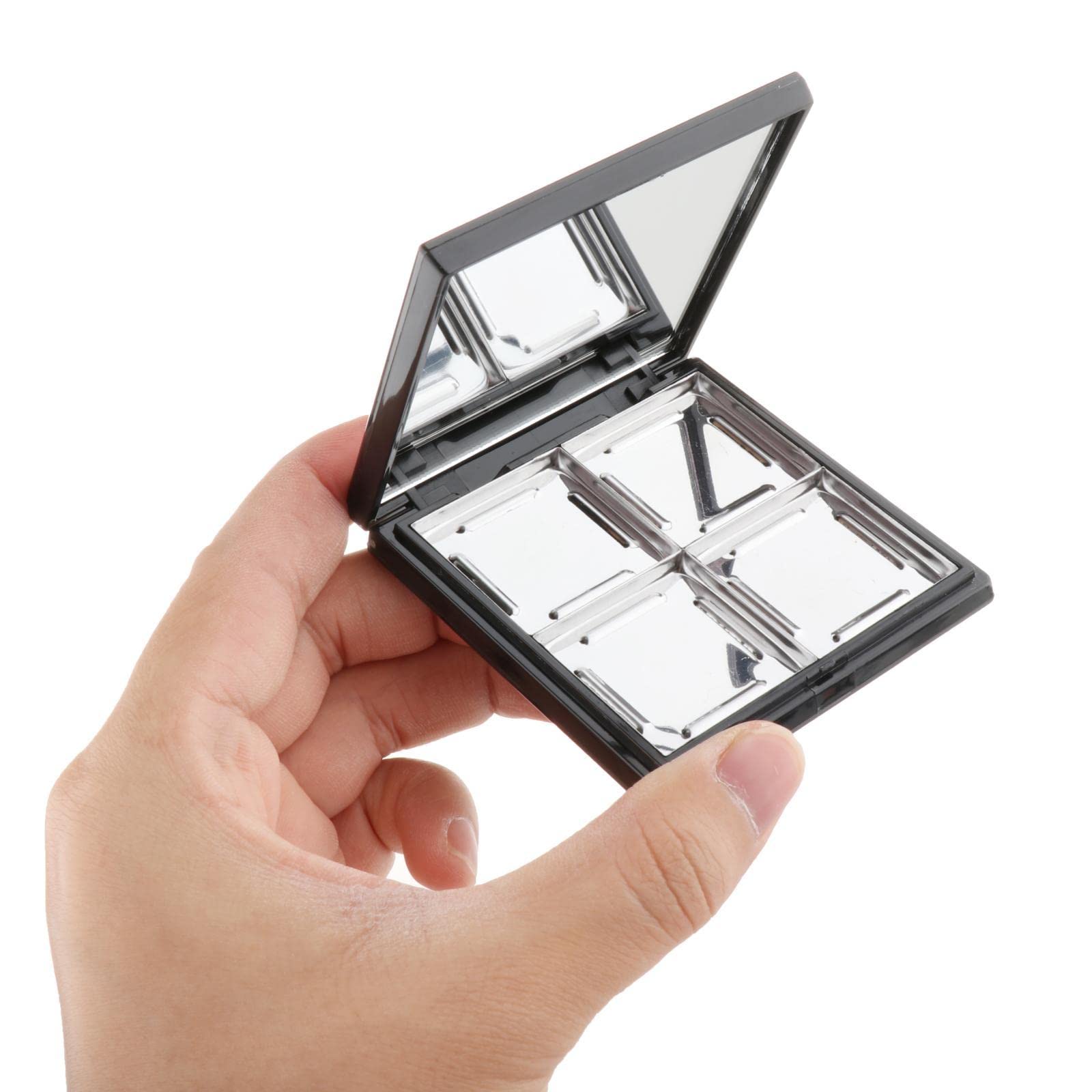 VMS INDIA 4 Grid Eyeshadow Palette with Mirror - Travel Makeup Case for Women