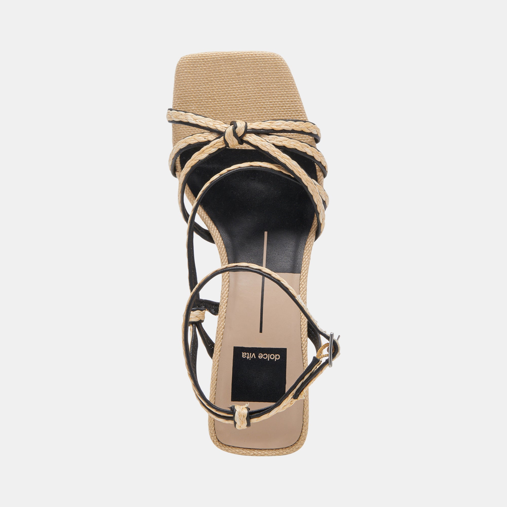 BEV Braided Wide Heel Sandals for Women - Black & Natural Jute Summer Wedges - Perfect for Beach, Vacation, and Casual Outings