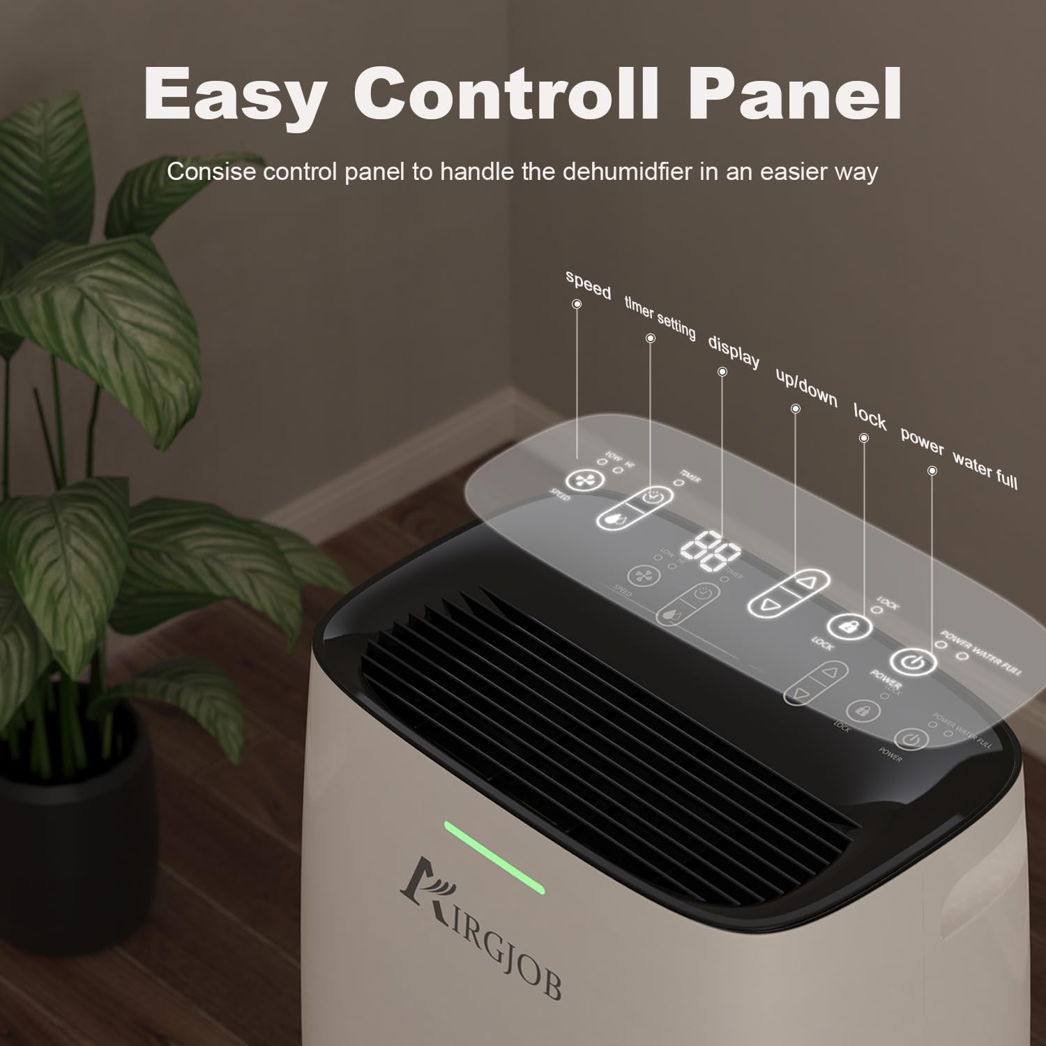 32-Pint Dehumidifier for Large Rooms Up to 2000 Sq.Ft - Ultra Quiet Energy Efficient Home Dehumidifier with Auto Drain & Child Lock - Perfect for Basements, Bathrooms, Bedrooms and Damp Spaces