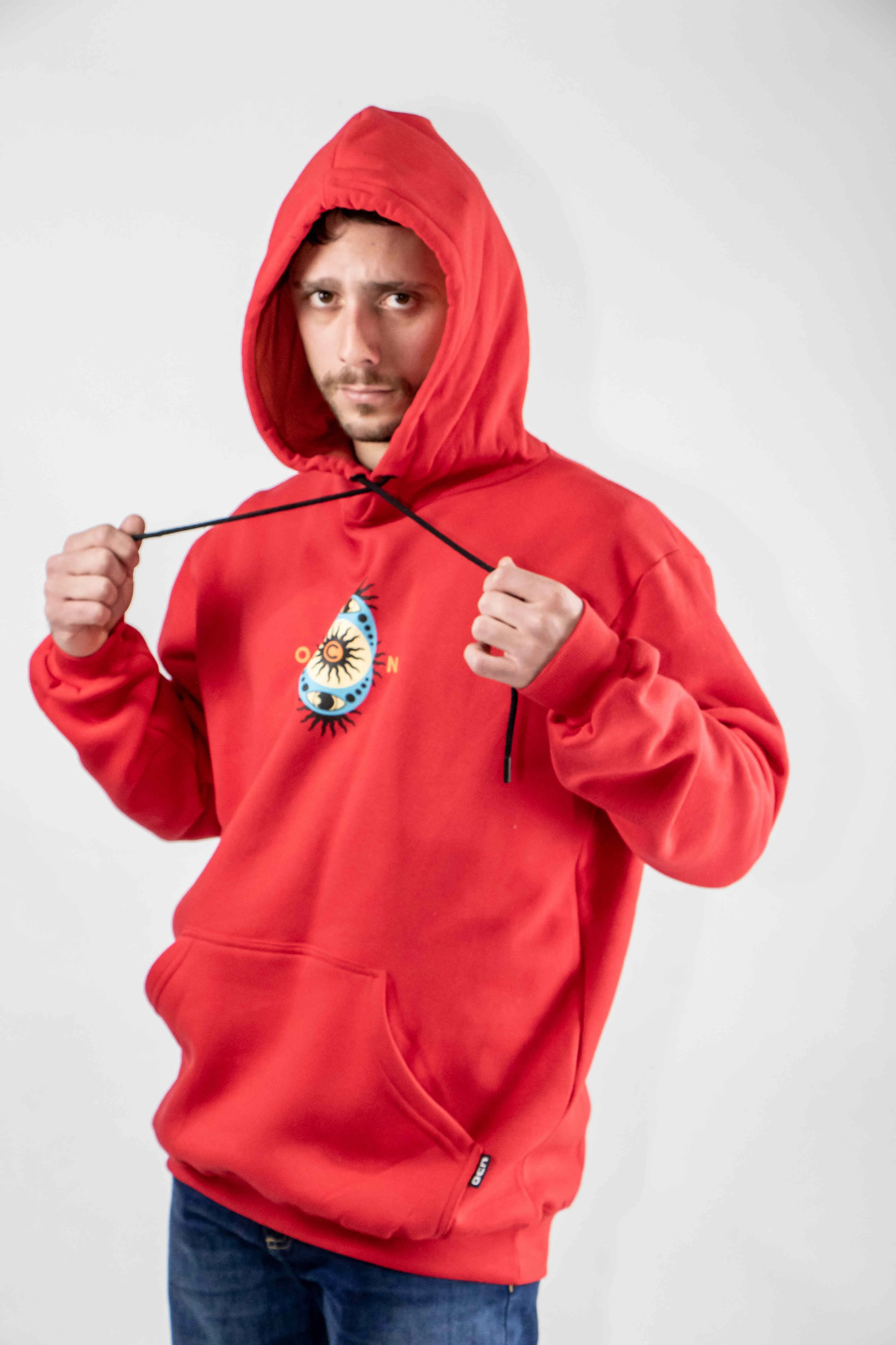 Fitz Roy Red Hoodie - Men's Warm Fleece Pullover for Outdoor Hiking & Casual Wear